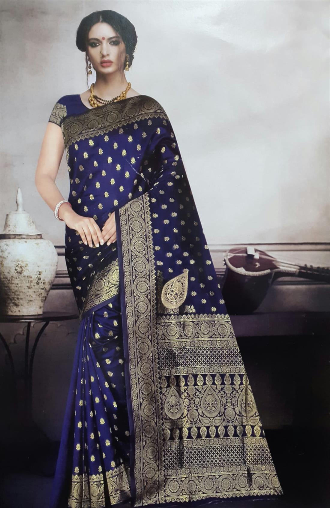 Navy Banarasi Sarees