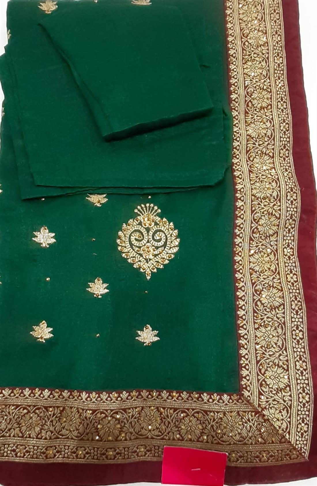 Green Raw Silk Sarees