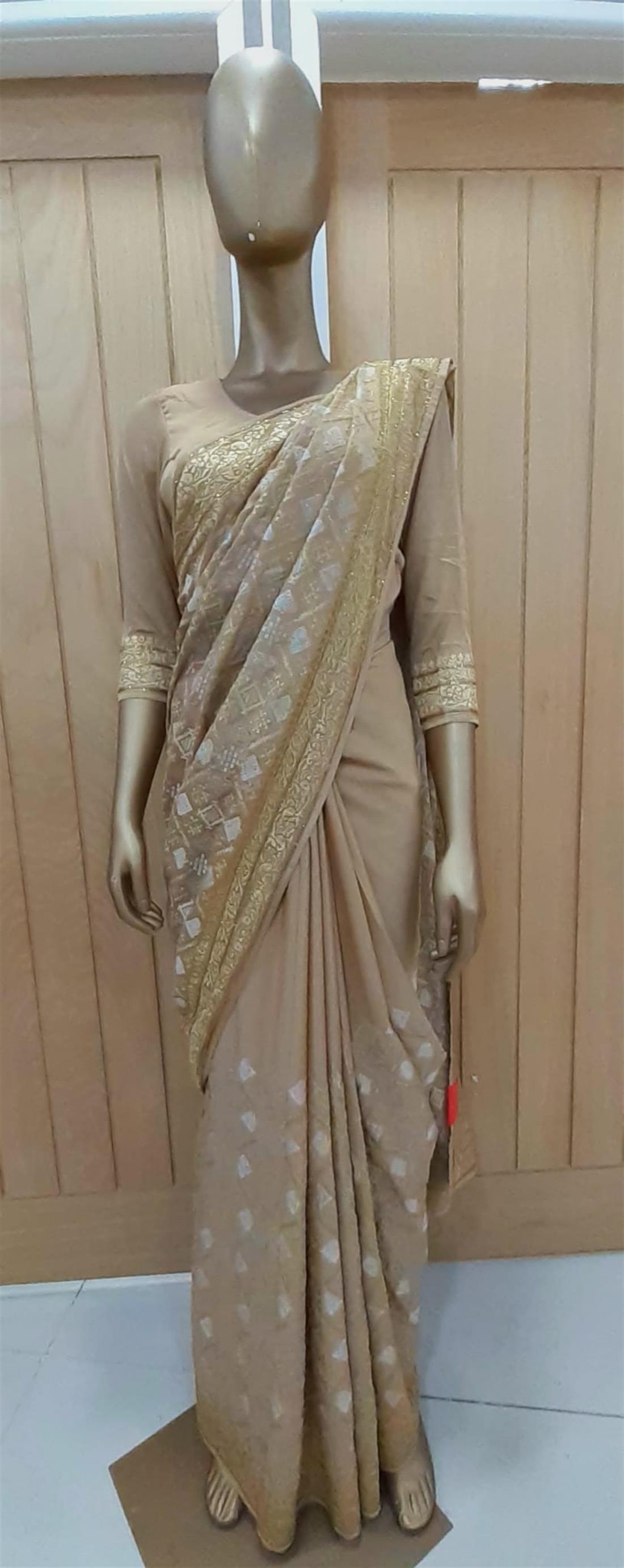 Gold Zari Chiffon Sarees