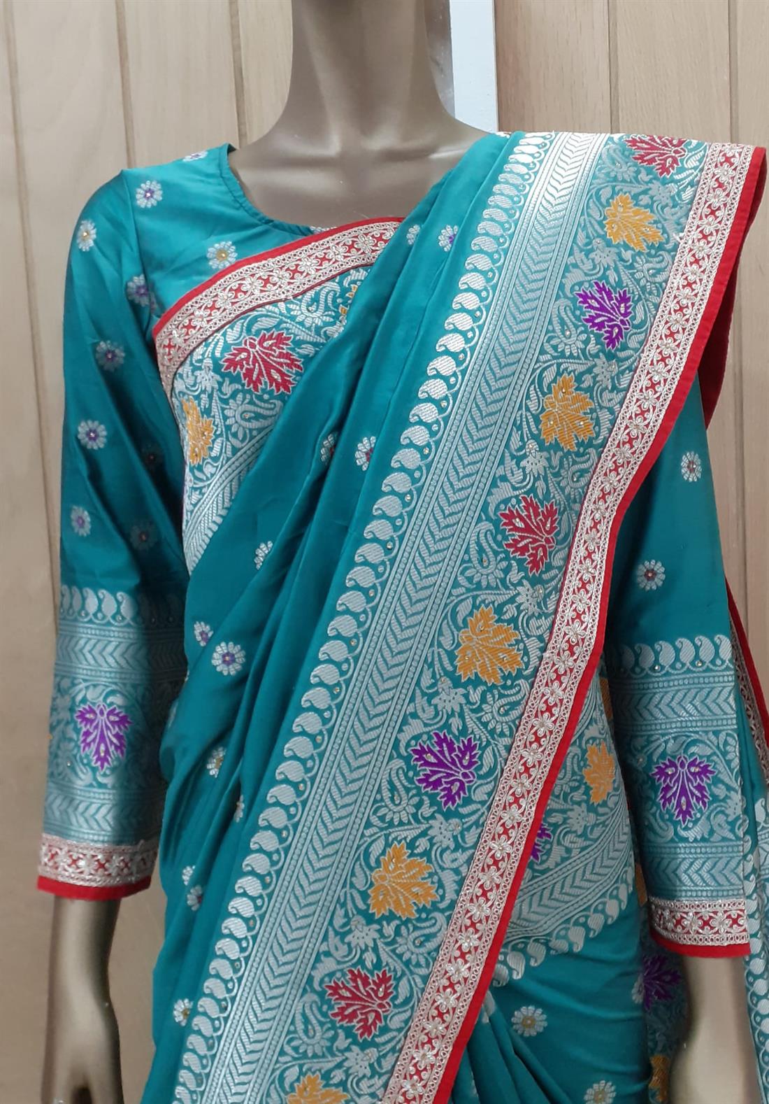 Teal Banarasi Sarees