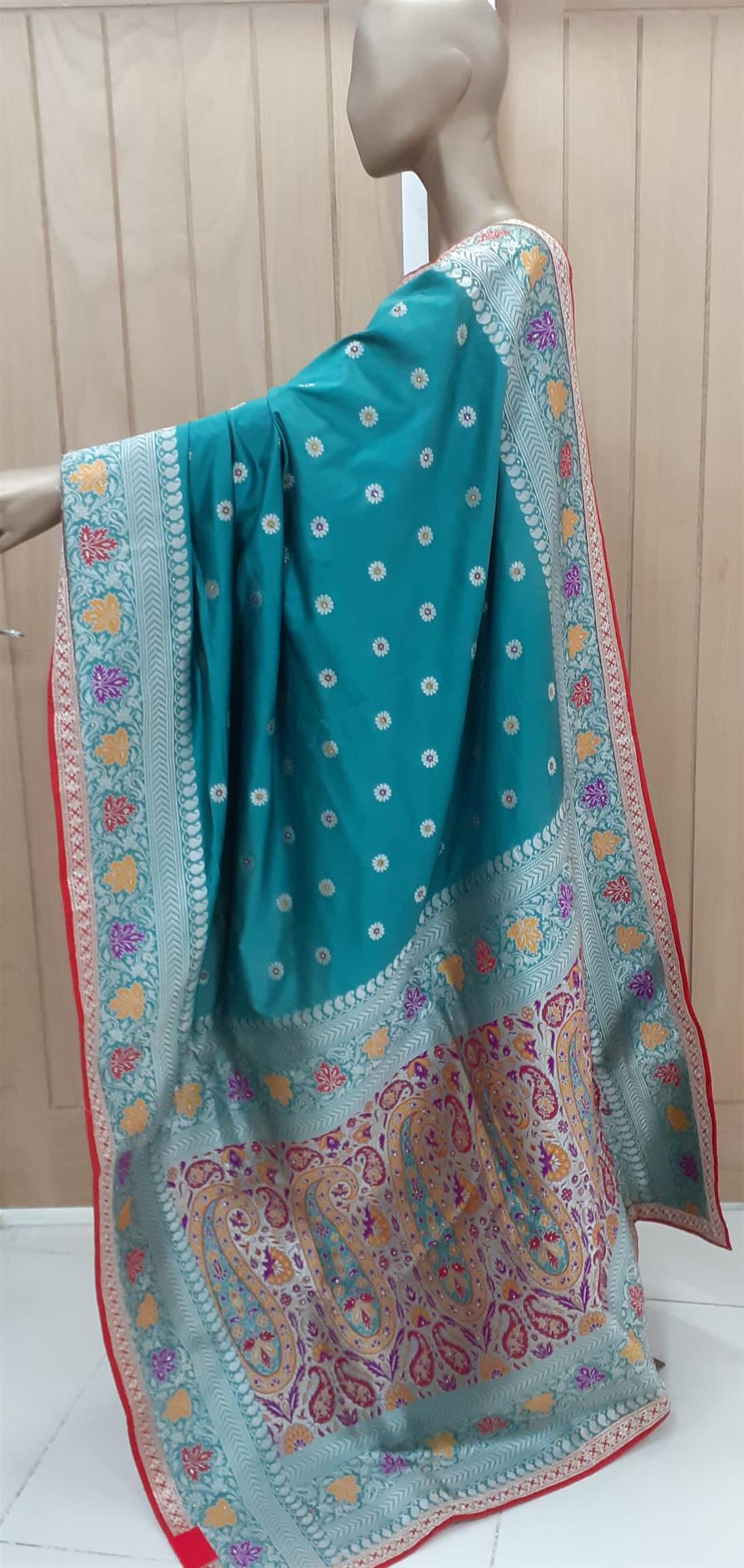 Teal Banarasi Sarees