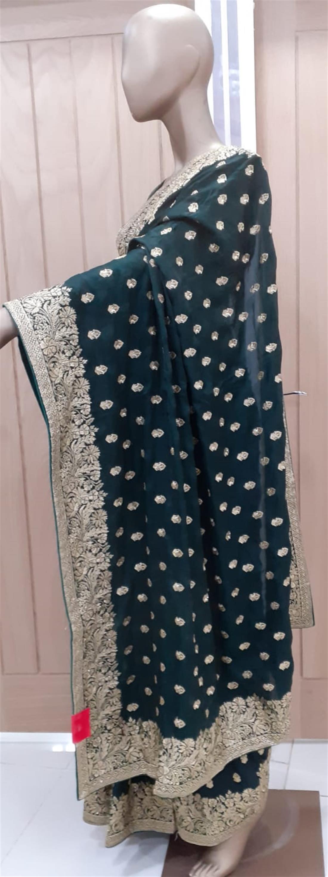 Dark Green Zari Silk Sarees