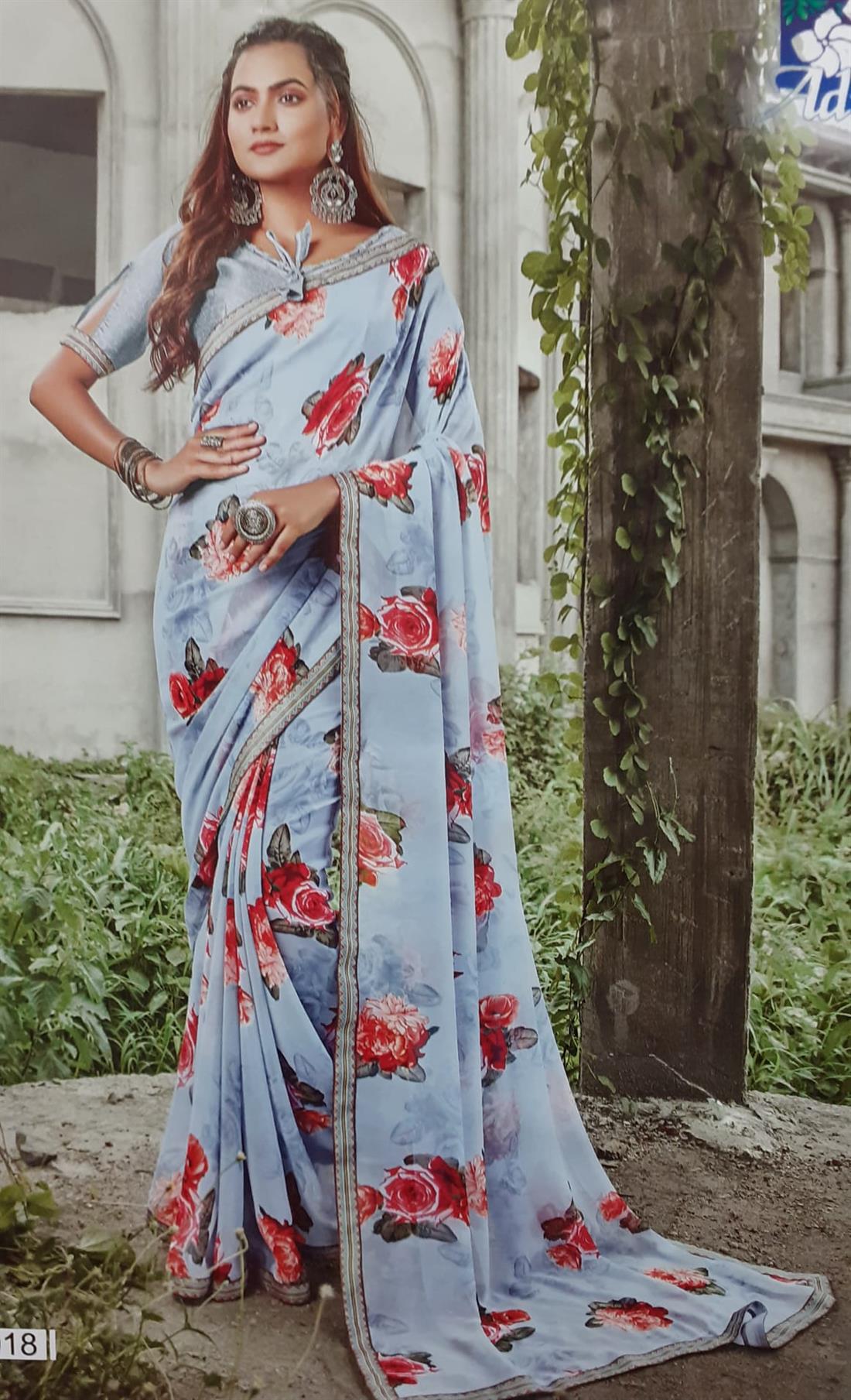 Grey Georgette Sarees