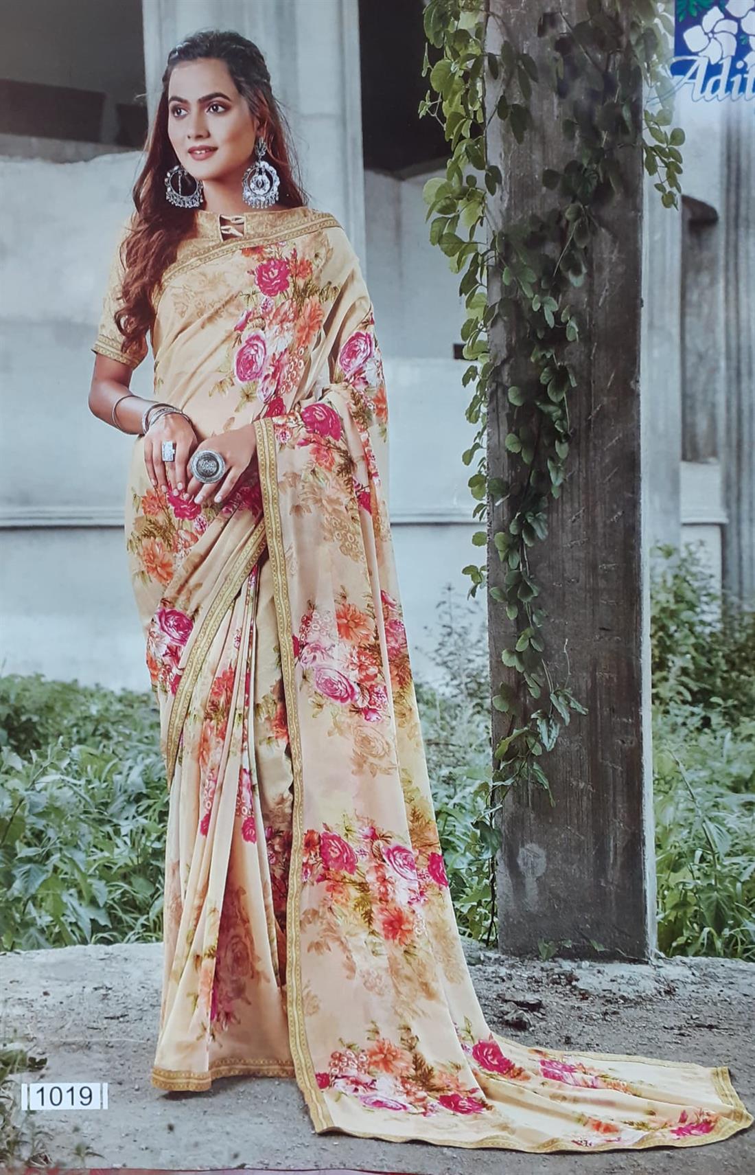 Beige Georgette Sarees