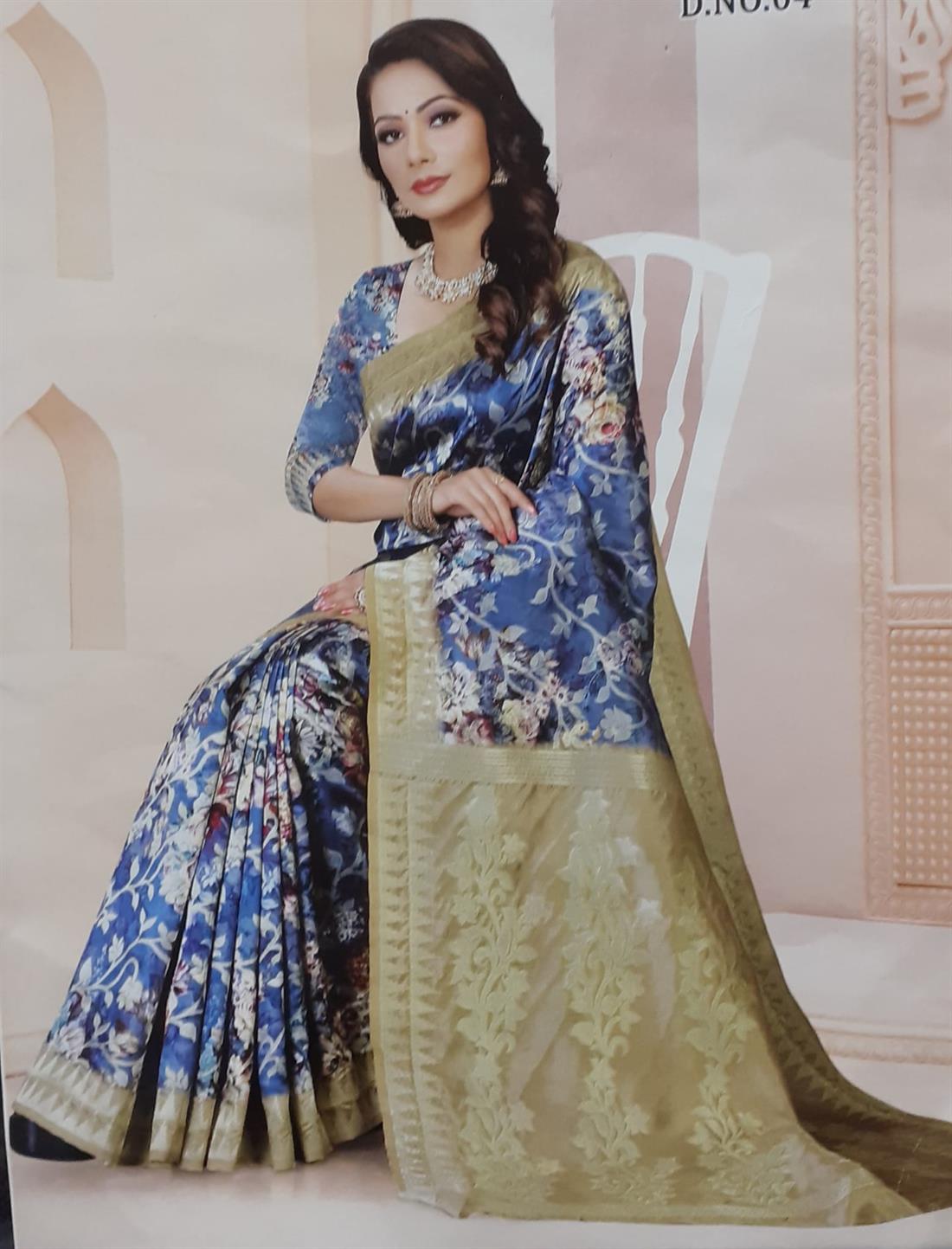 Dark Grey Banarasi Sarees