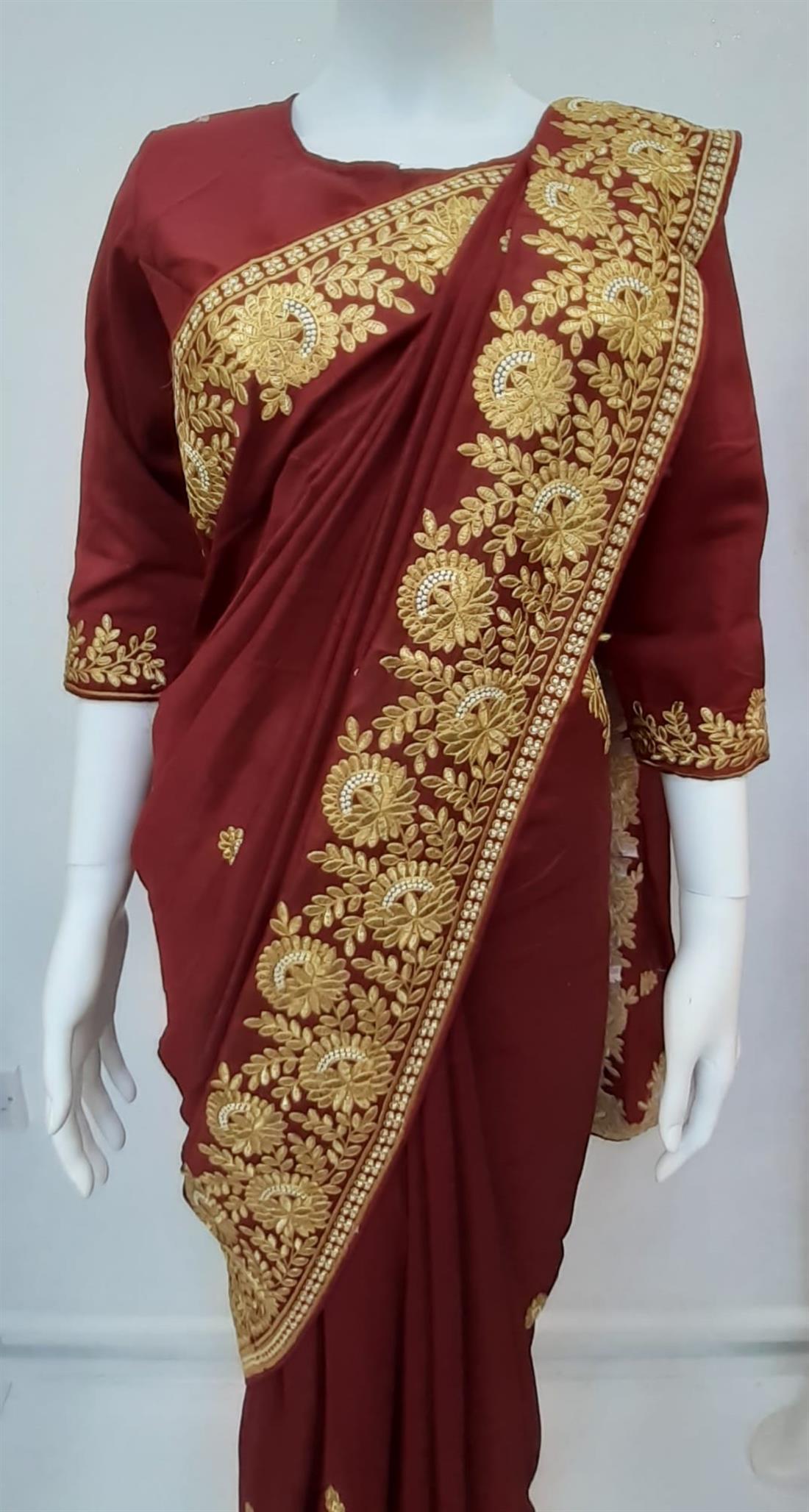 Maroon Raw Silk Sarees