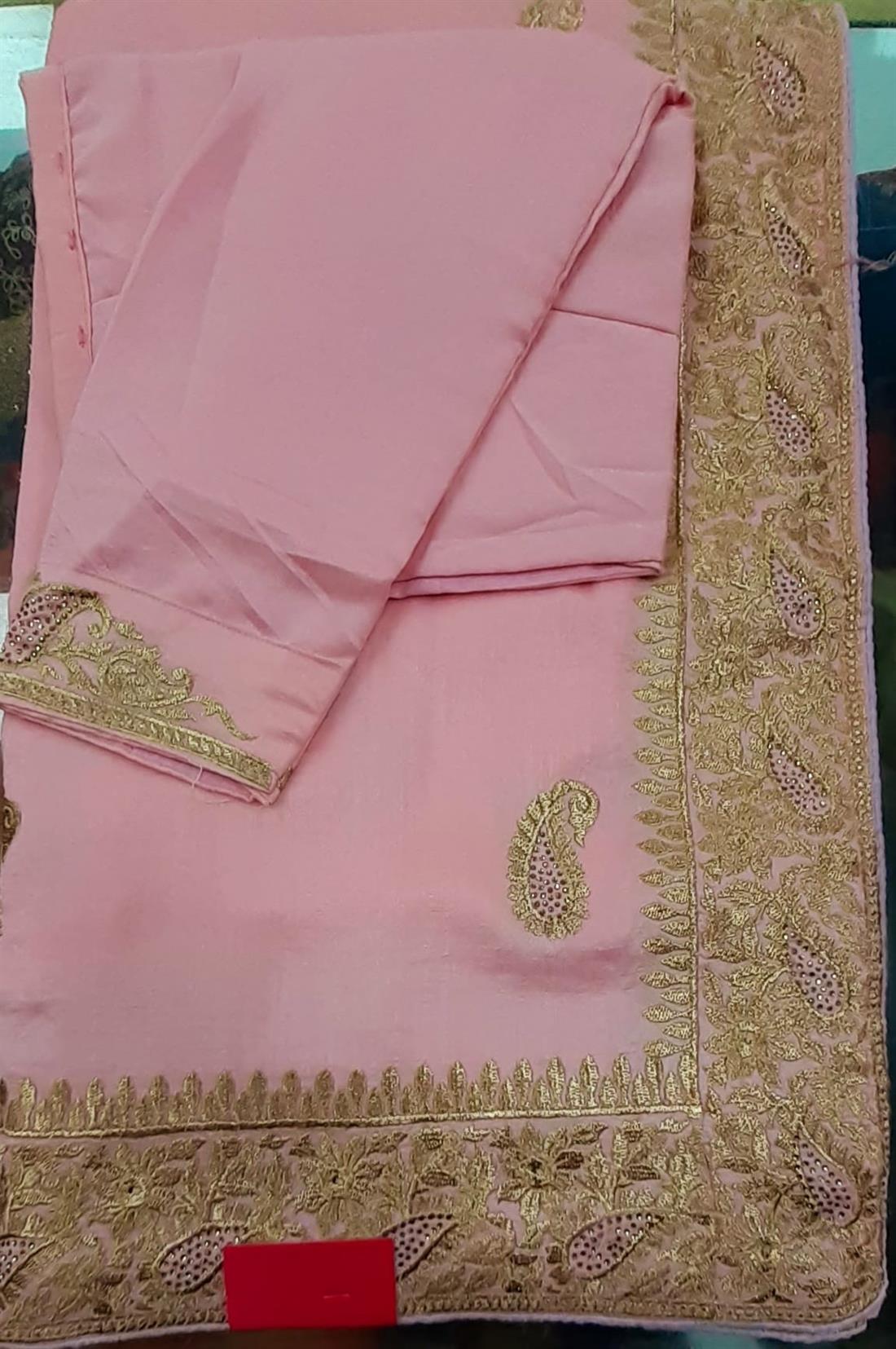 Baby Pink Raw Silk Sarees