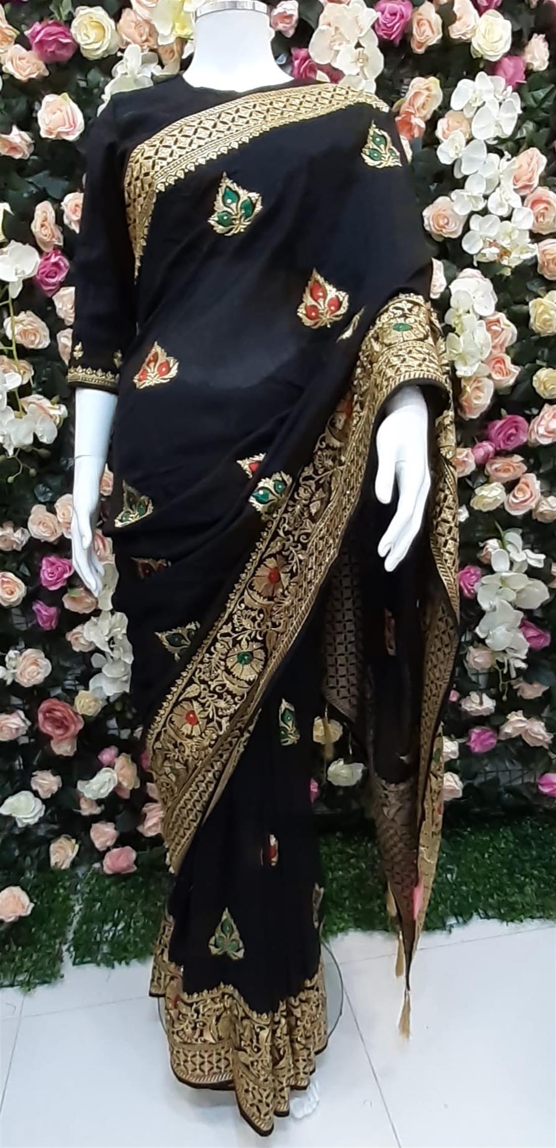 Black Zari Raw Silk Sarees