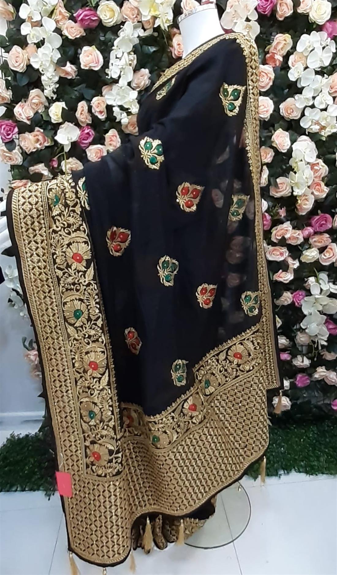 Black Zari Raw Silk Sarees