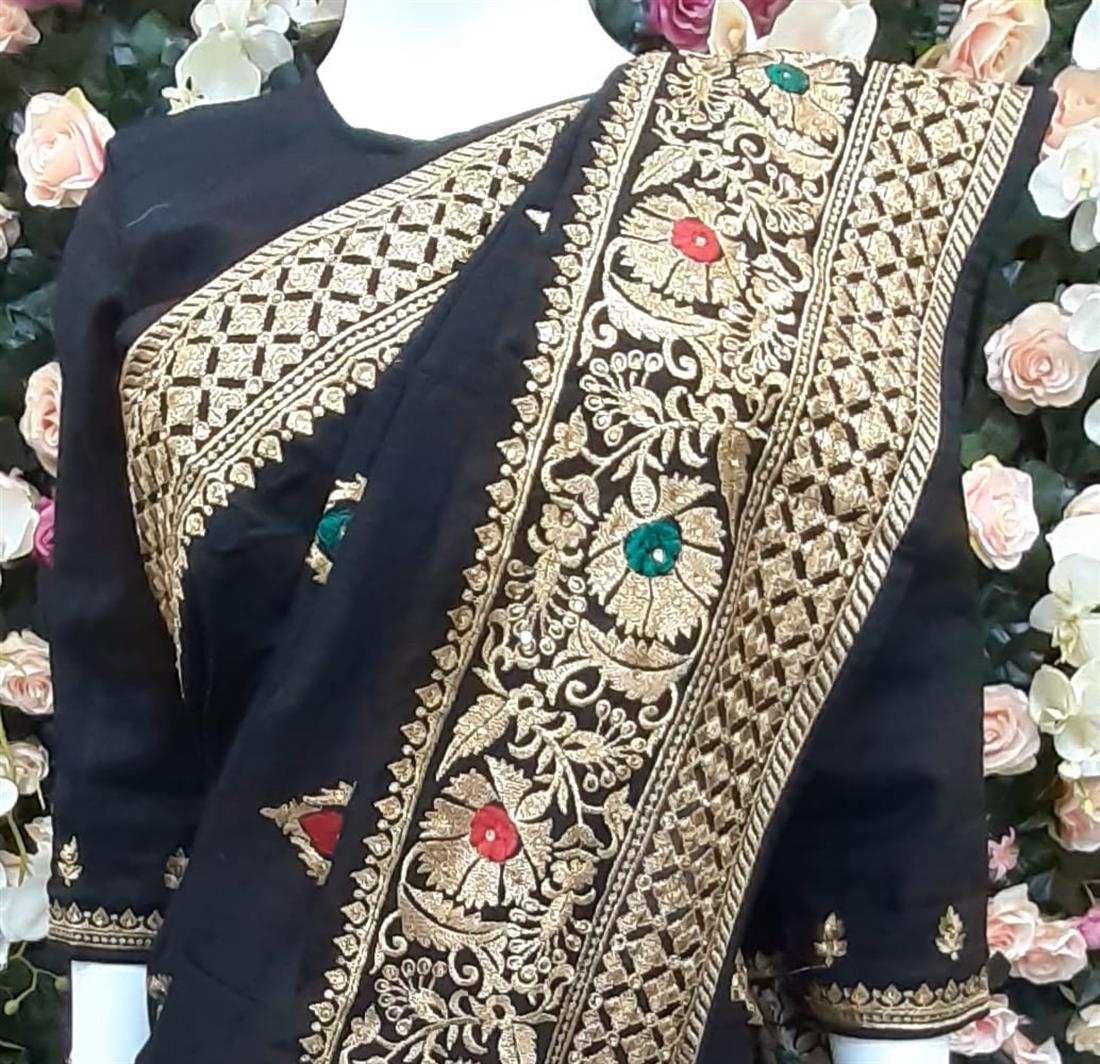 Black Zari Raw Silk Sarees