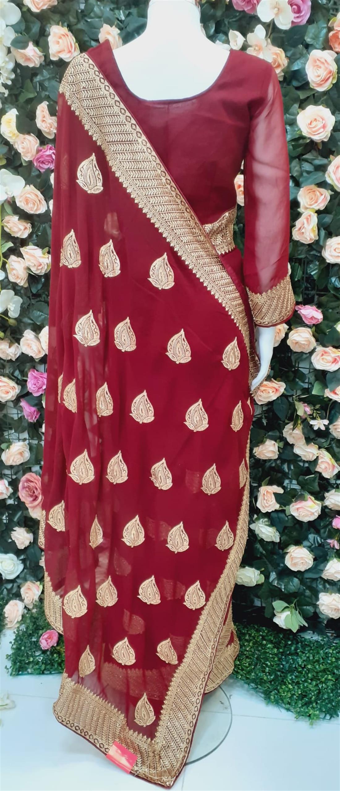 Maroon Georgette Sarees