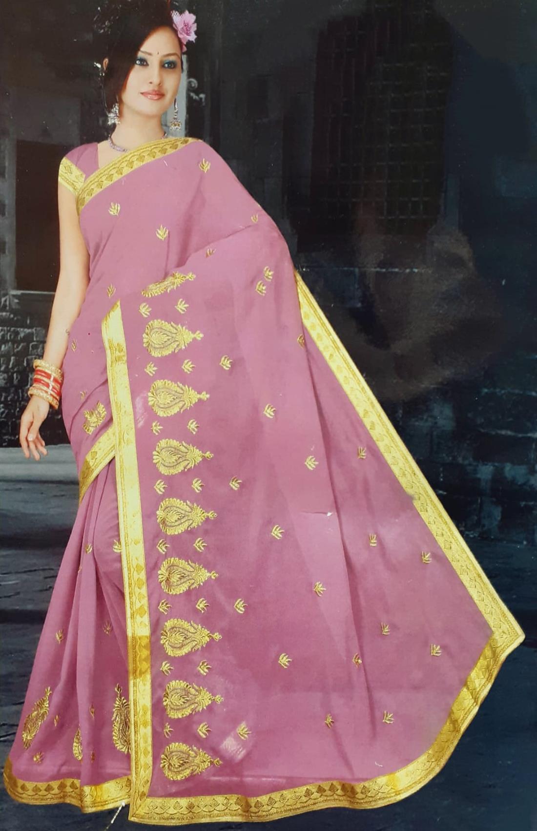 Lilac Georgette Sarees