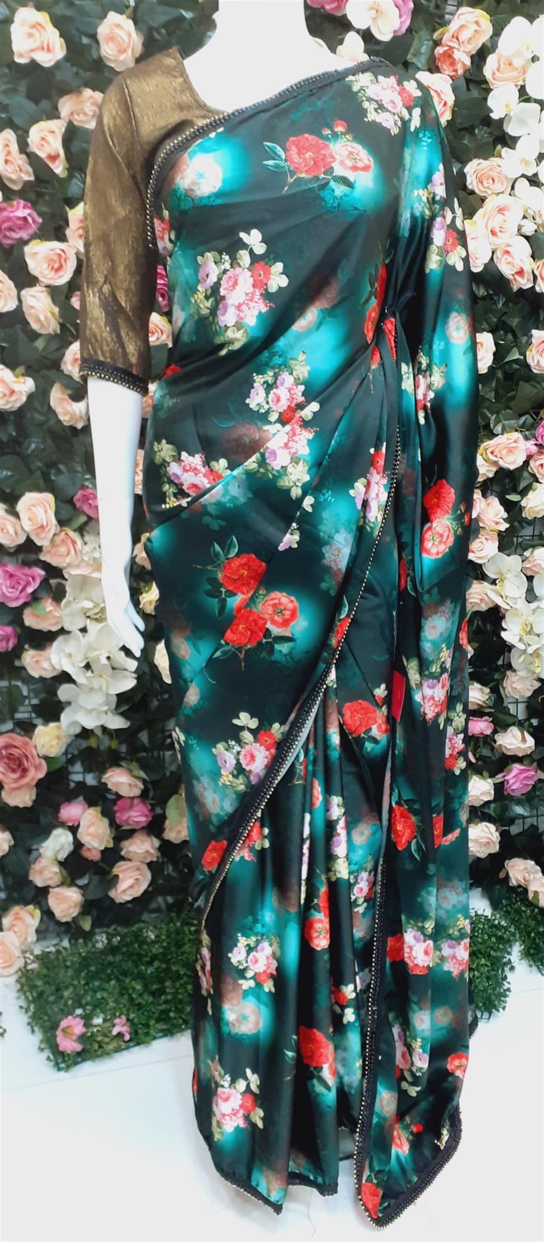 Green & Bronze Silk Sarees