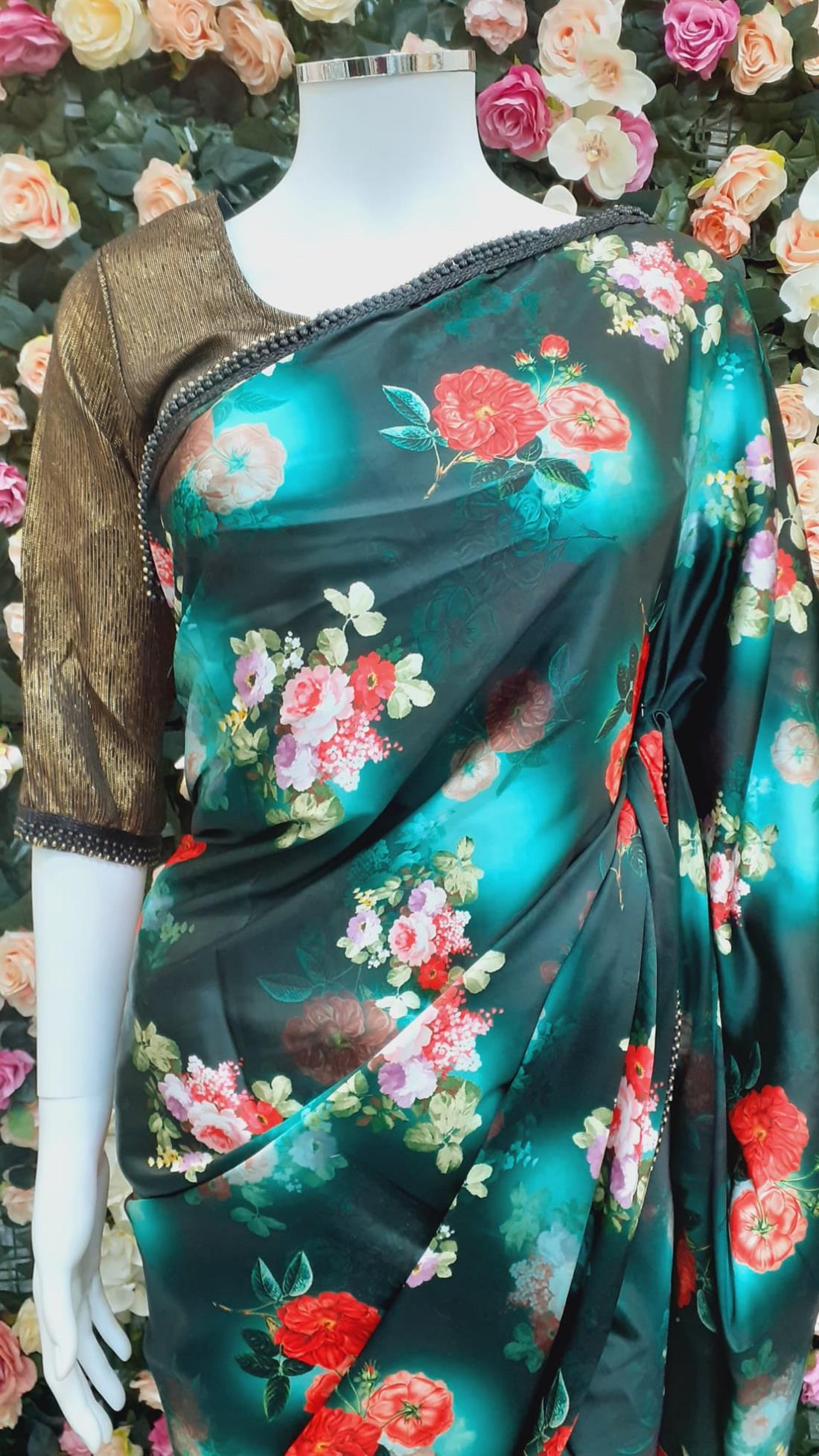 Green & Bronze Silk Sarees