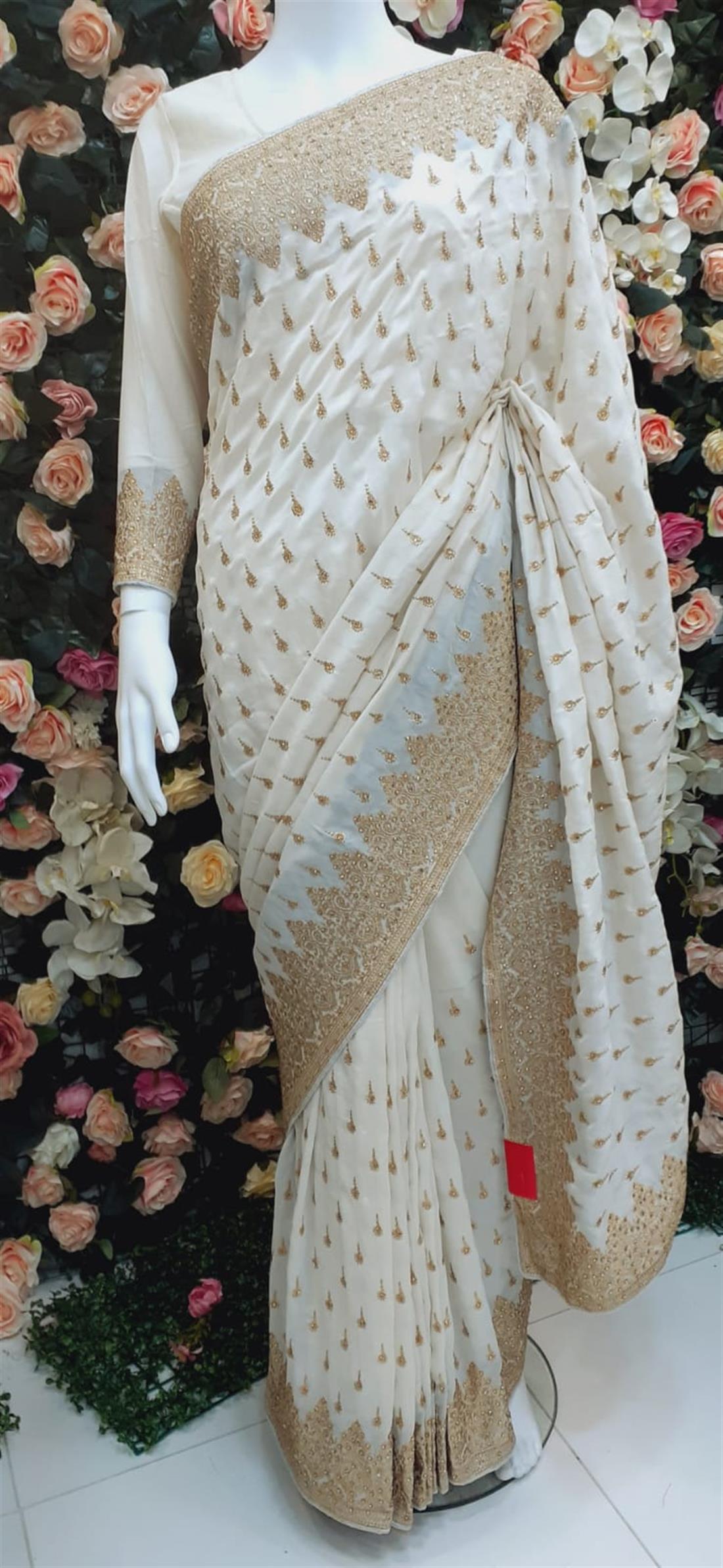 Off White Raw Silk Sarees