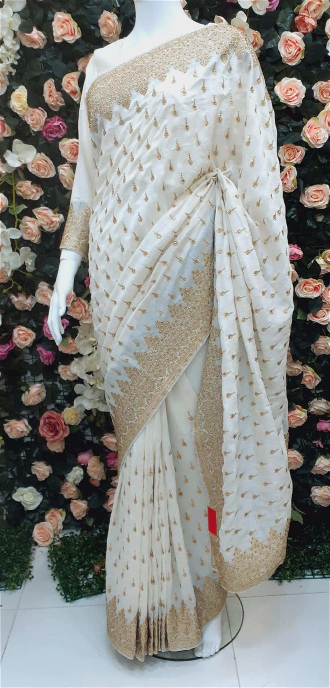 Off White Raw Silk Sarees
