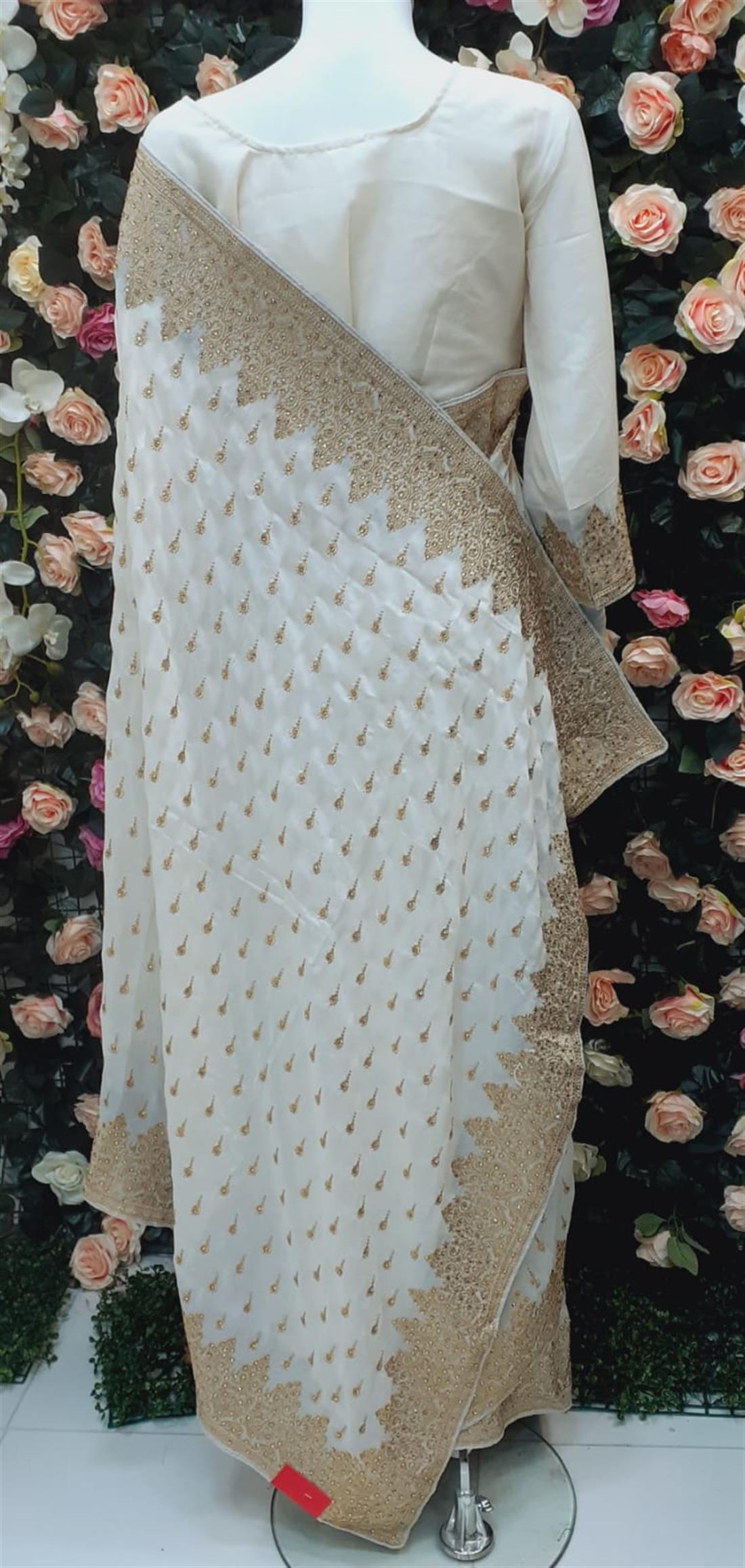 Off White Raw Silk Sarees