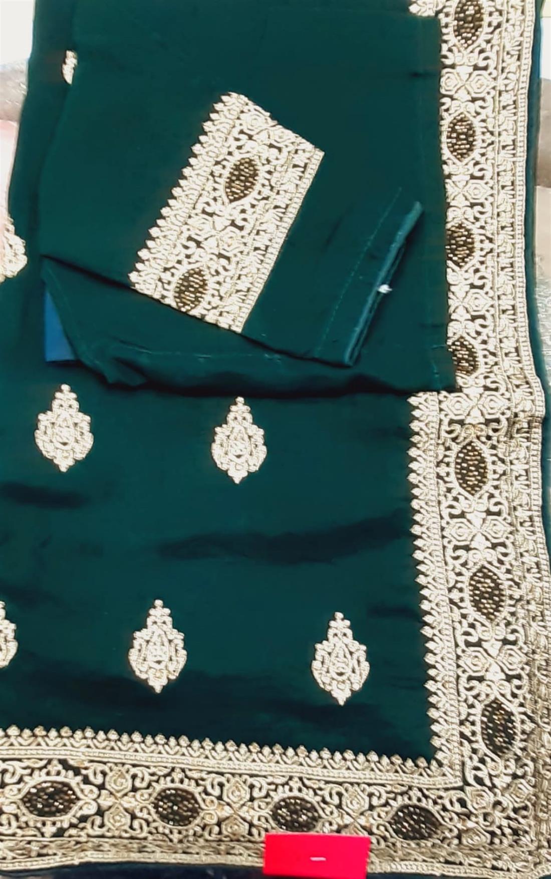 Green Raw Silk Sarees