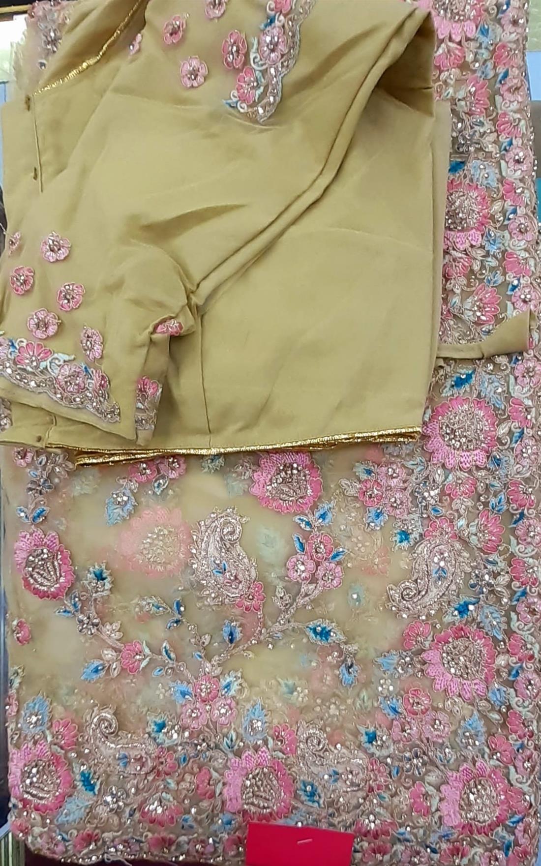 Gold Stone Work Net Sarees
