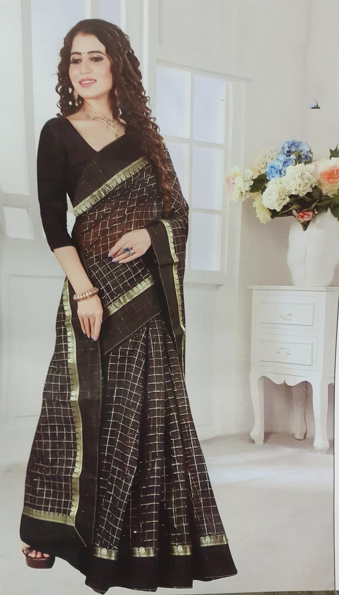 Black Cotton Sarees