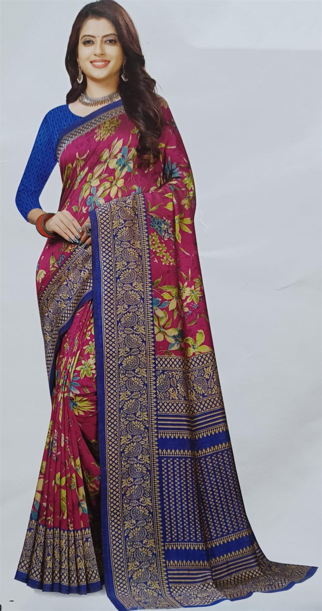 Plum & Navy Silk Sarees