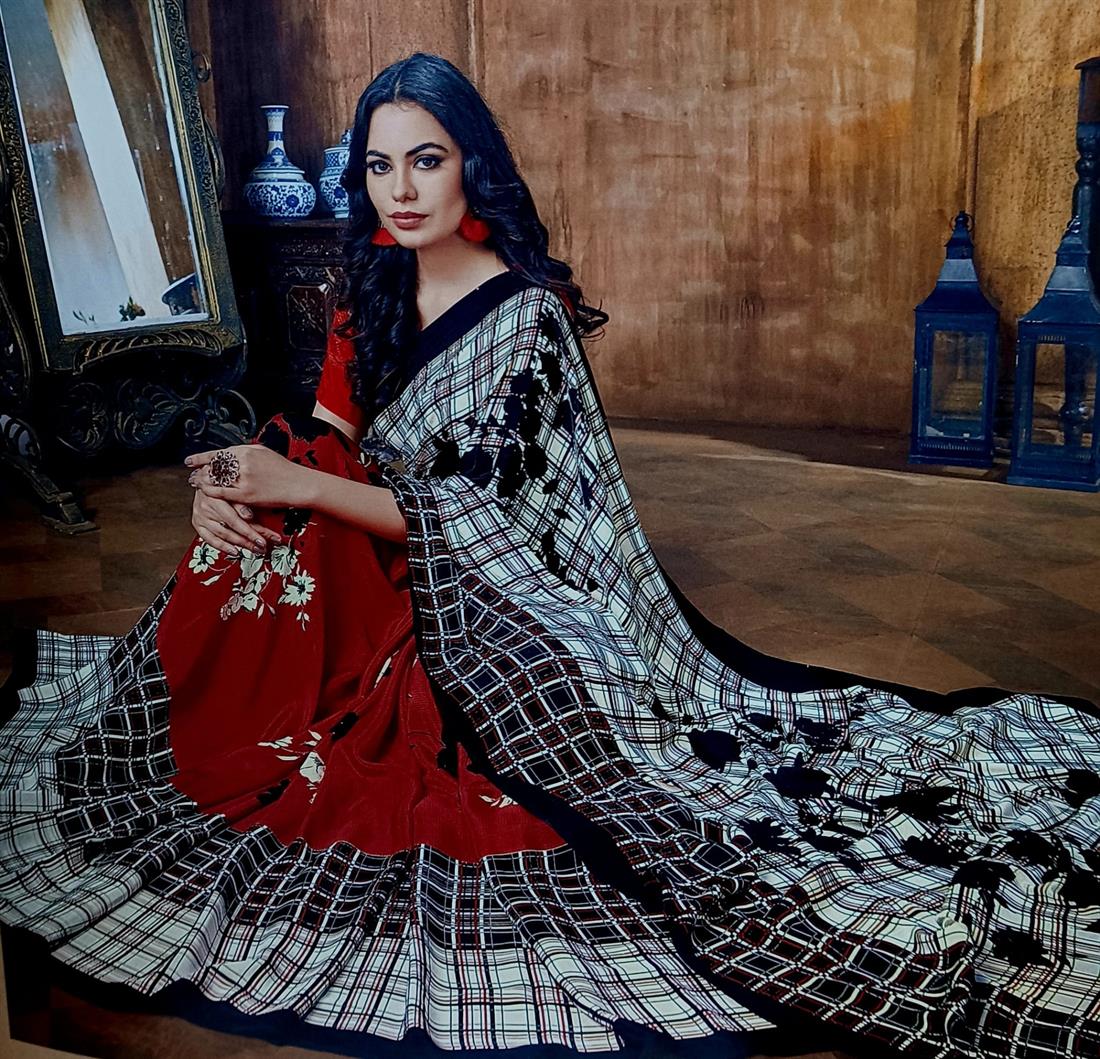 Red & Multicolour Silk Sarees