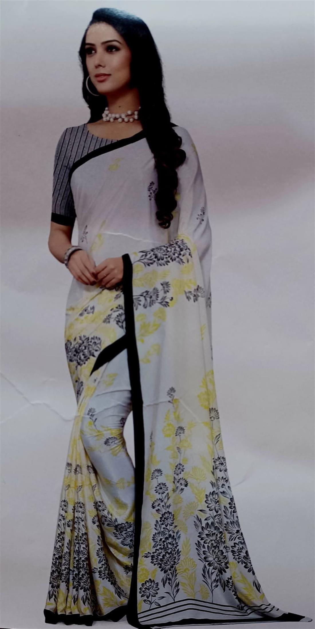 White & Yellow Silk Sarees