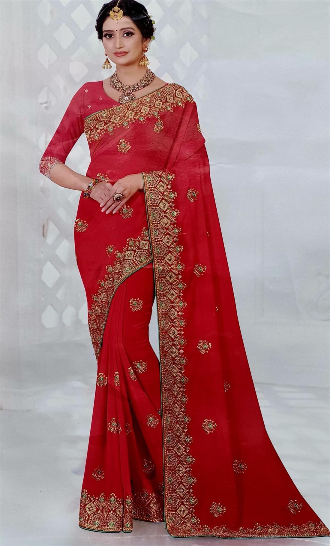 Maroon Georgette Sarees