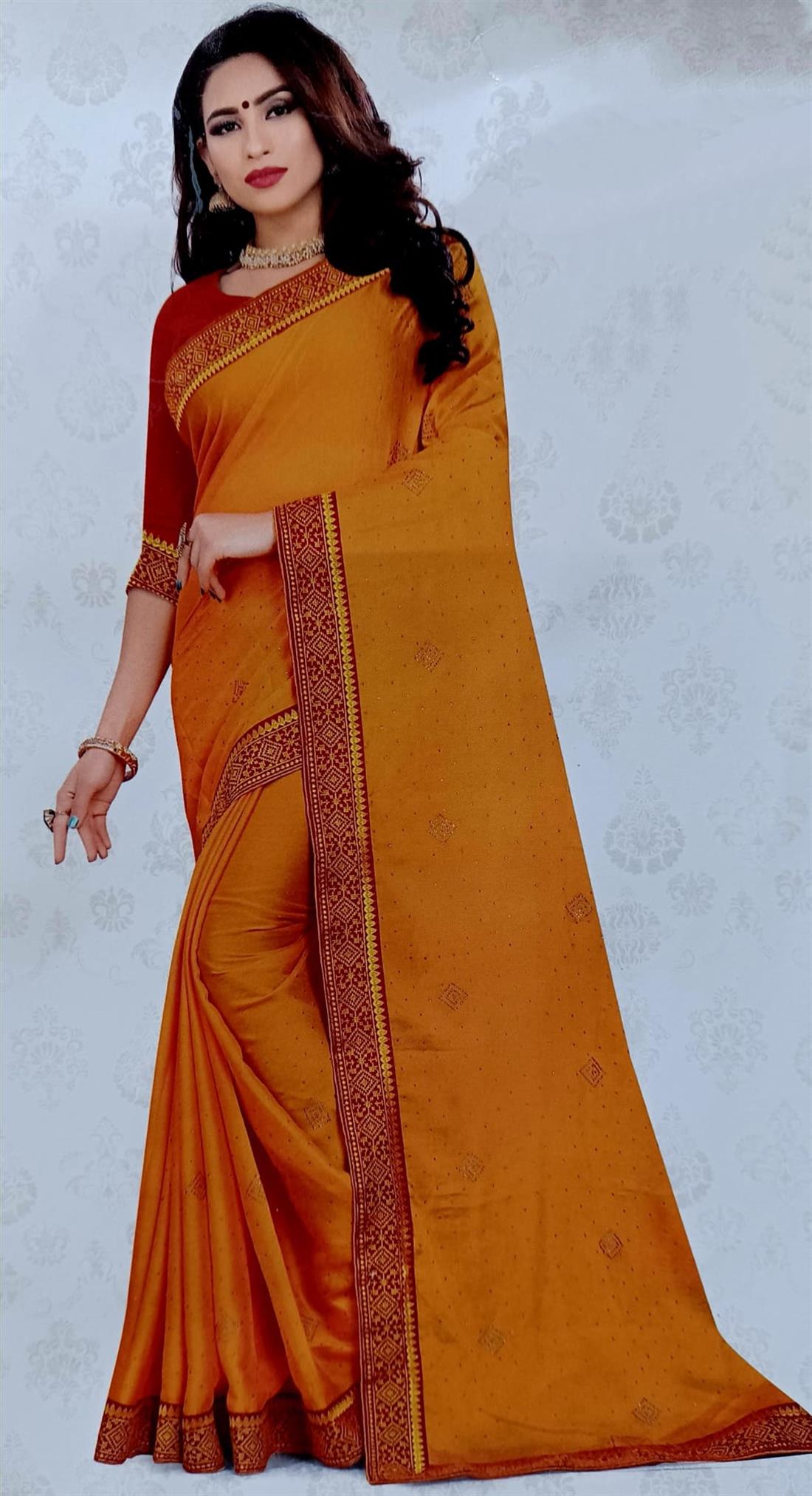 Orange Georgette Sarees