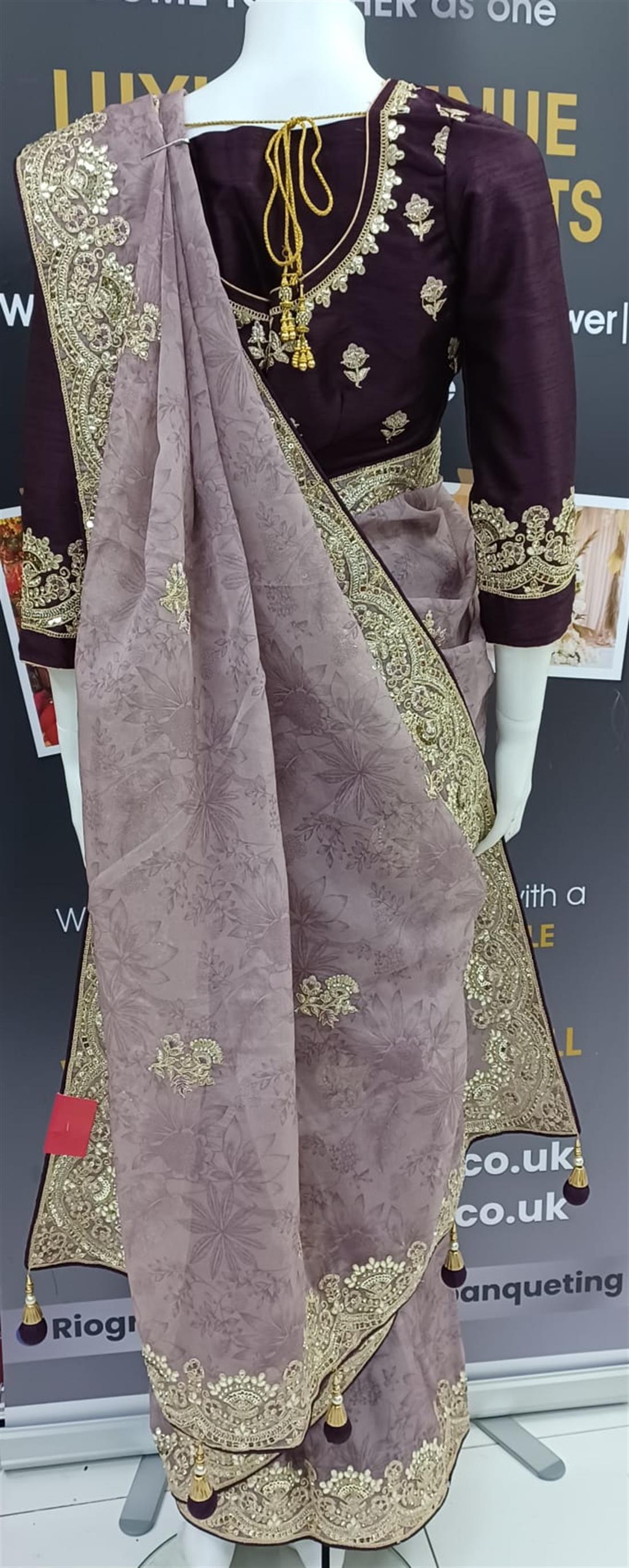 Lavendar Organza Sarees