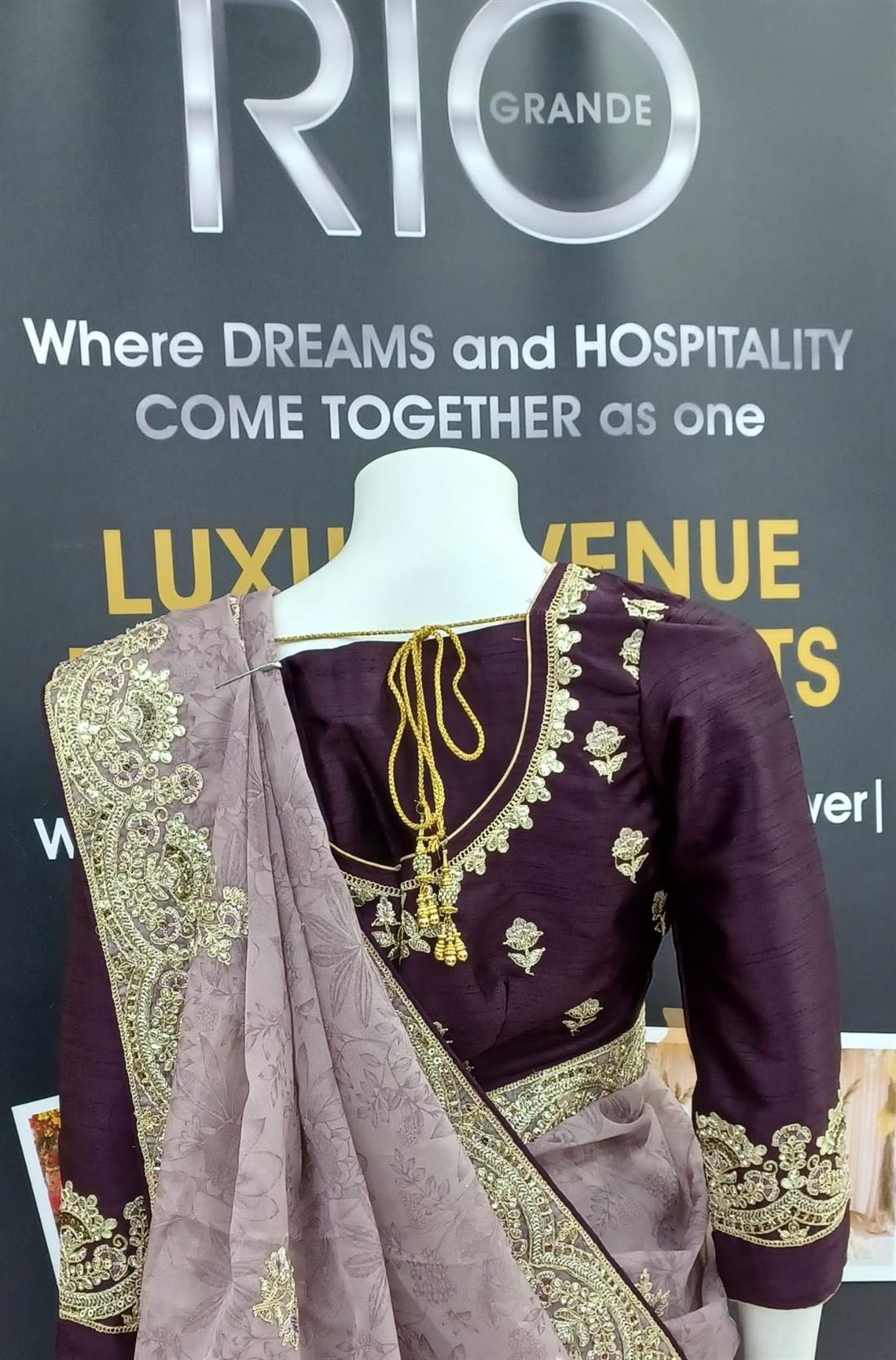 Lavendar Organza Sarees