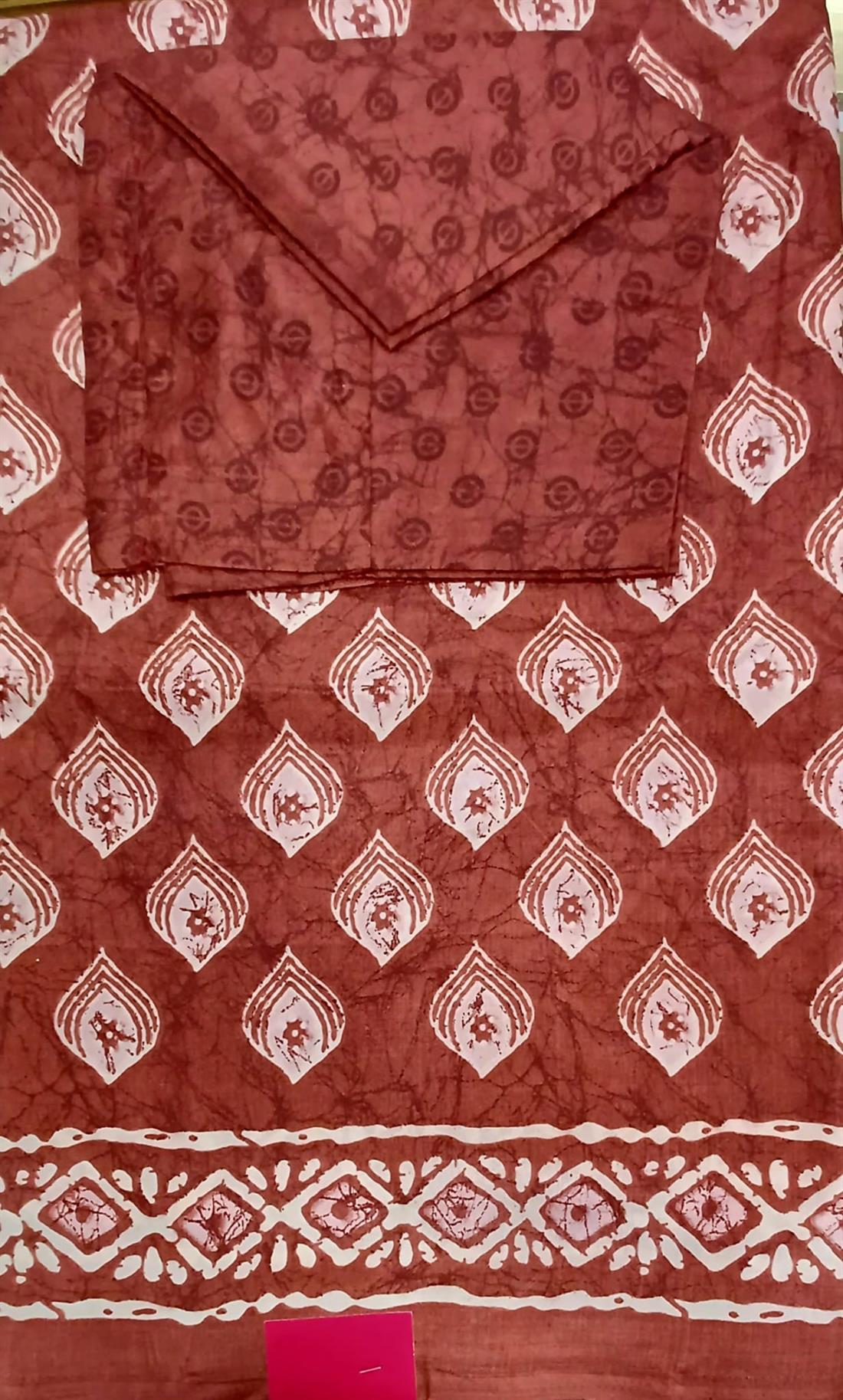 Rust Printed Silk Sarees