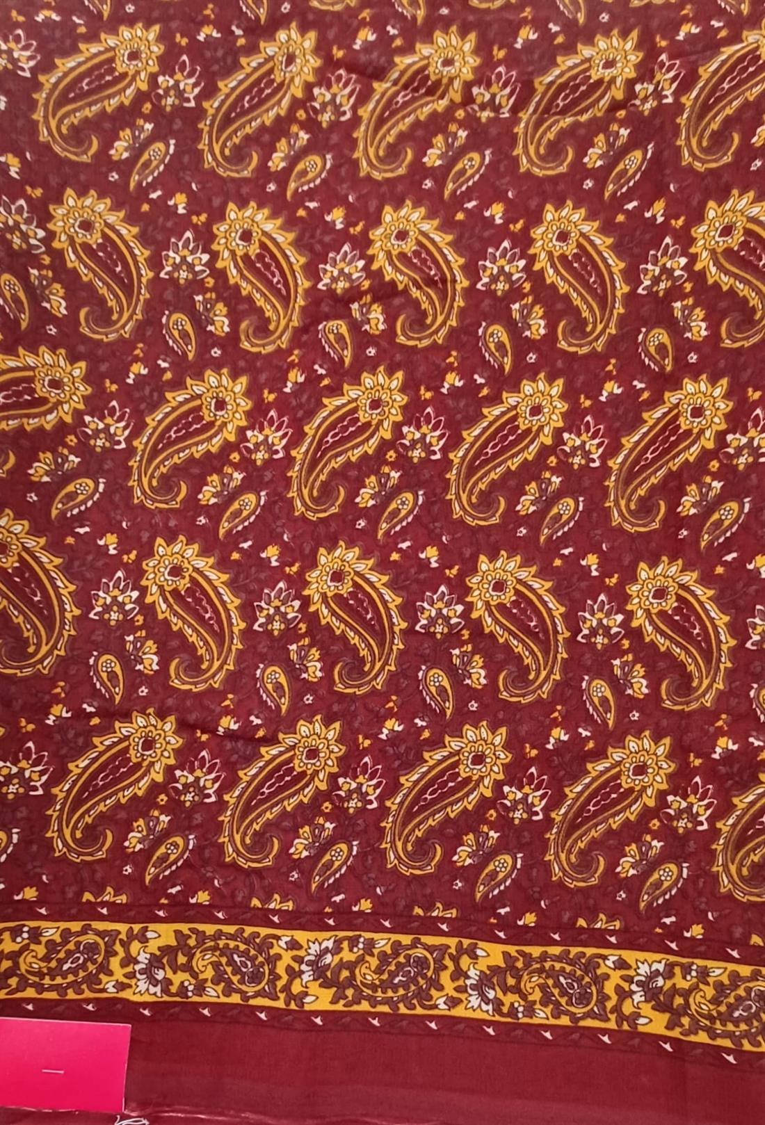 Maroon & Orange Georgette Sarees