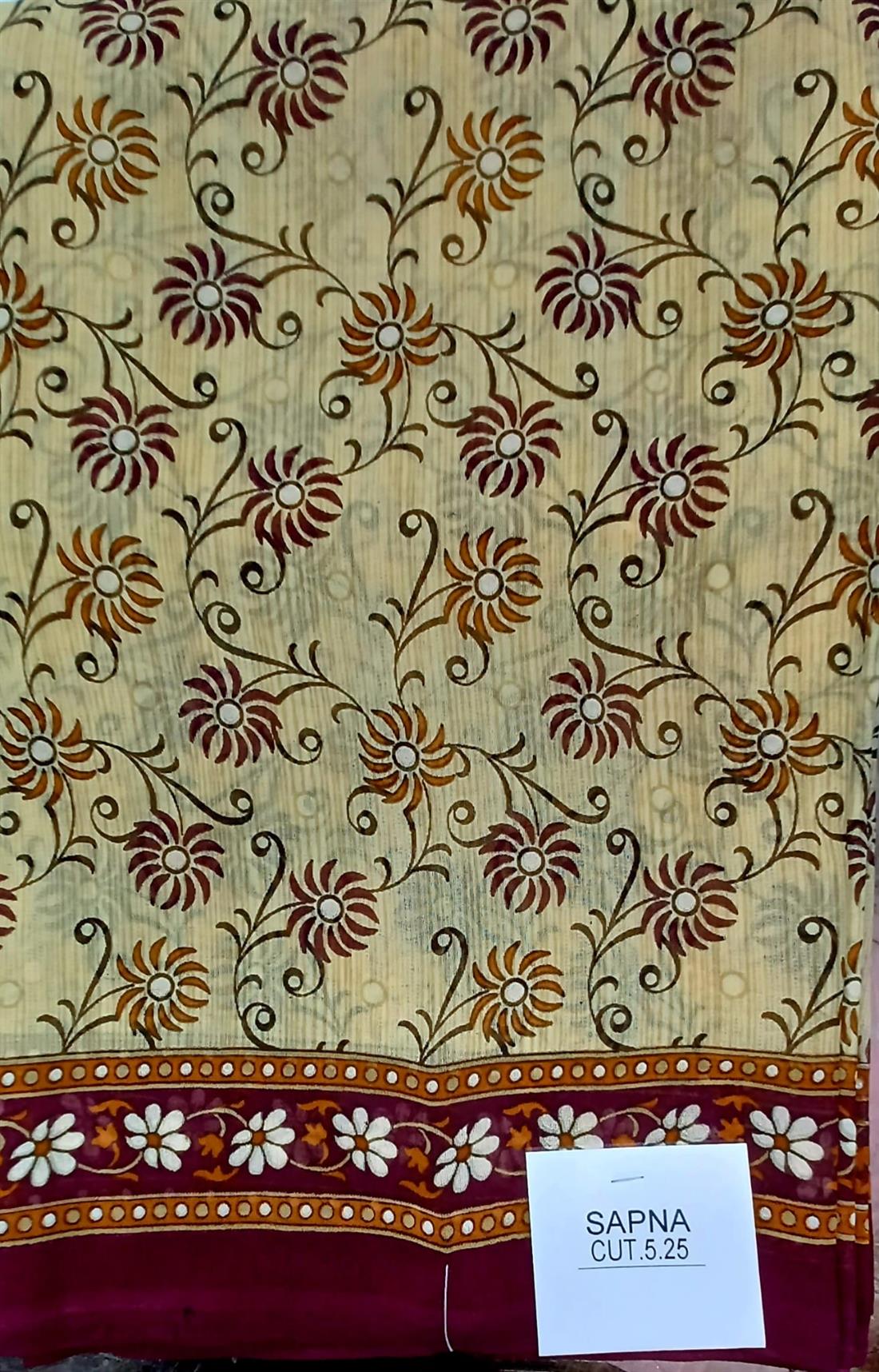 Beige & Plum Georgette Sarees