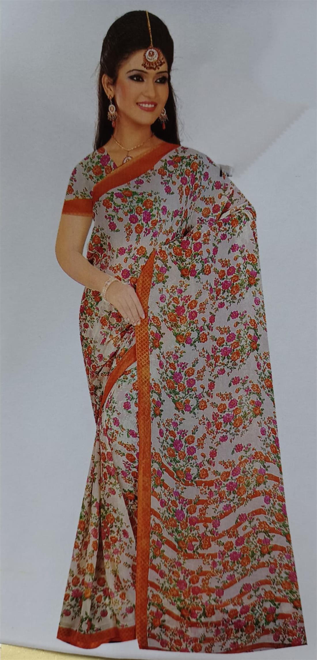 Orange Georgette Sarees