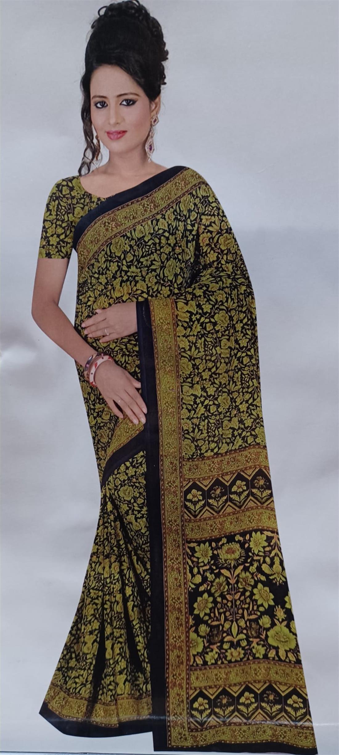 Olive Georgette Sarees