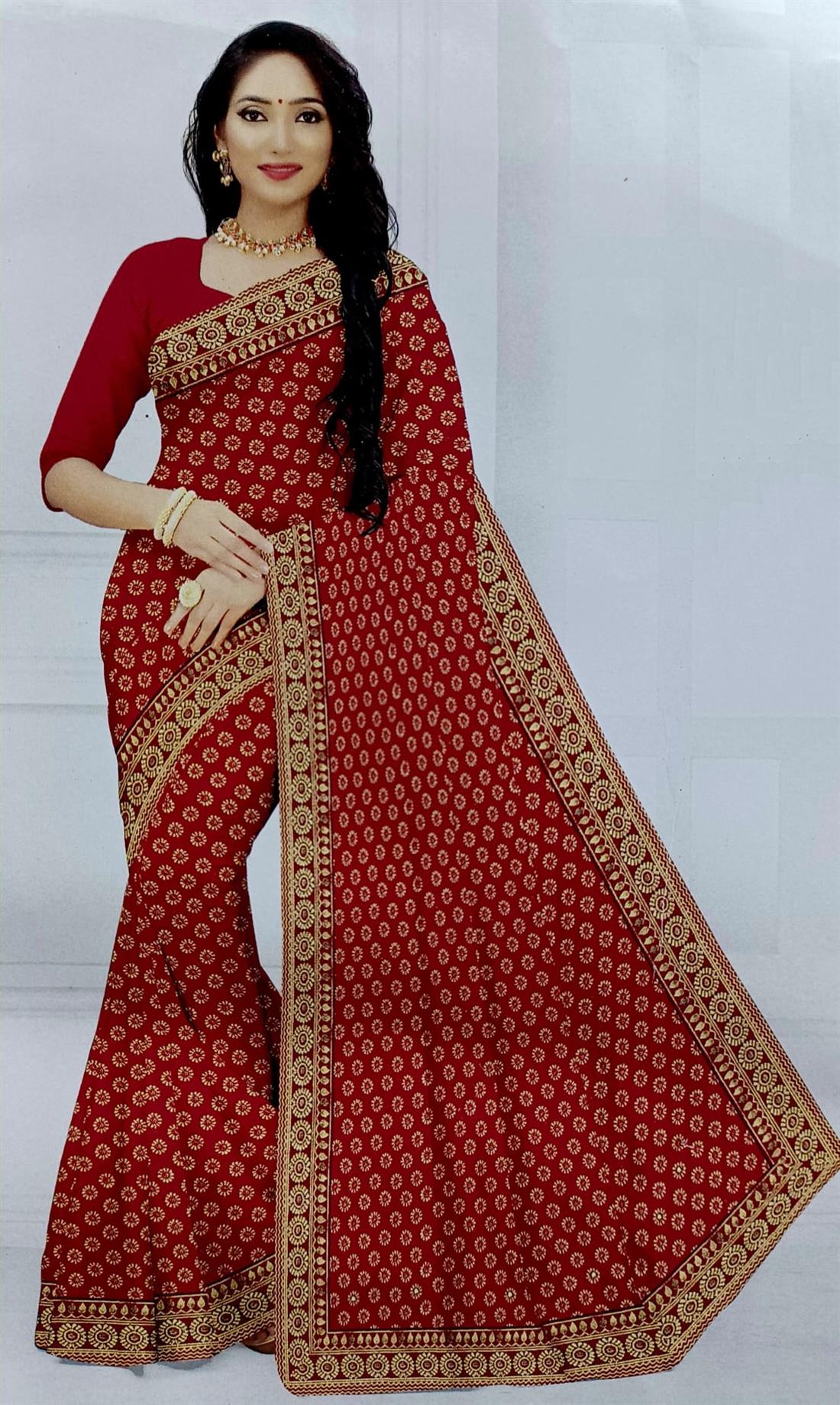 Red Printed Sarees