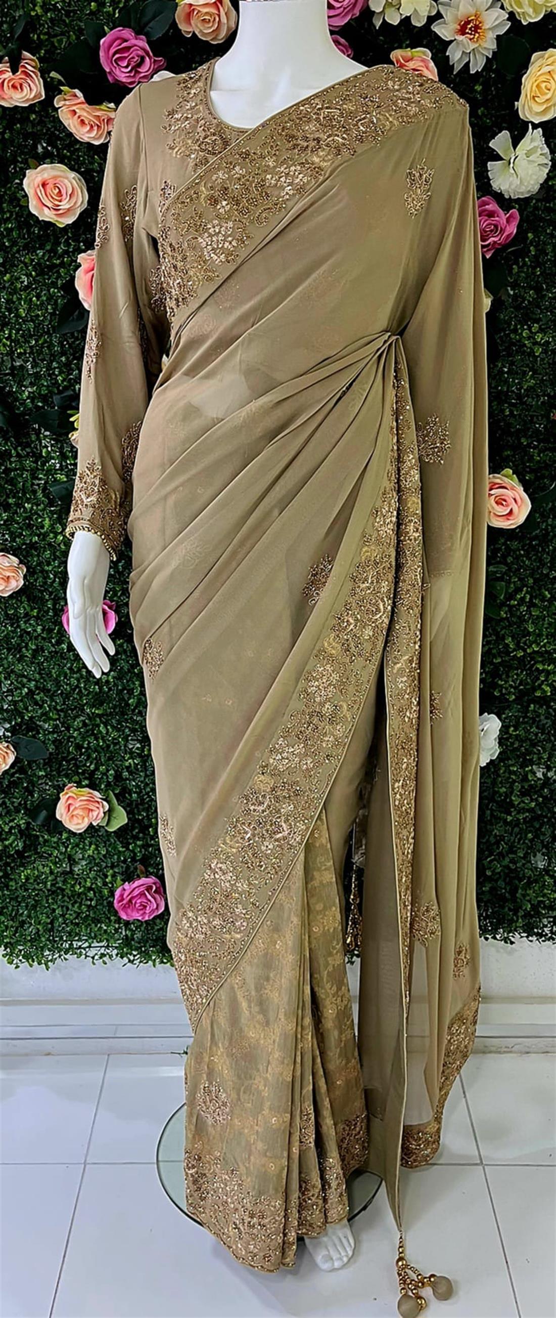 Antique Gold Stone Work Banarasi Sarees