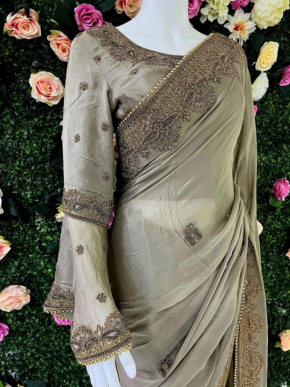 Antique Stone Work Sarees