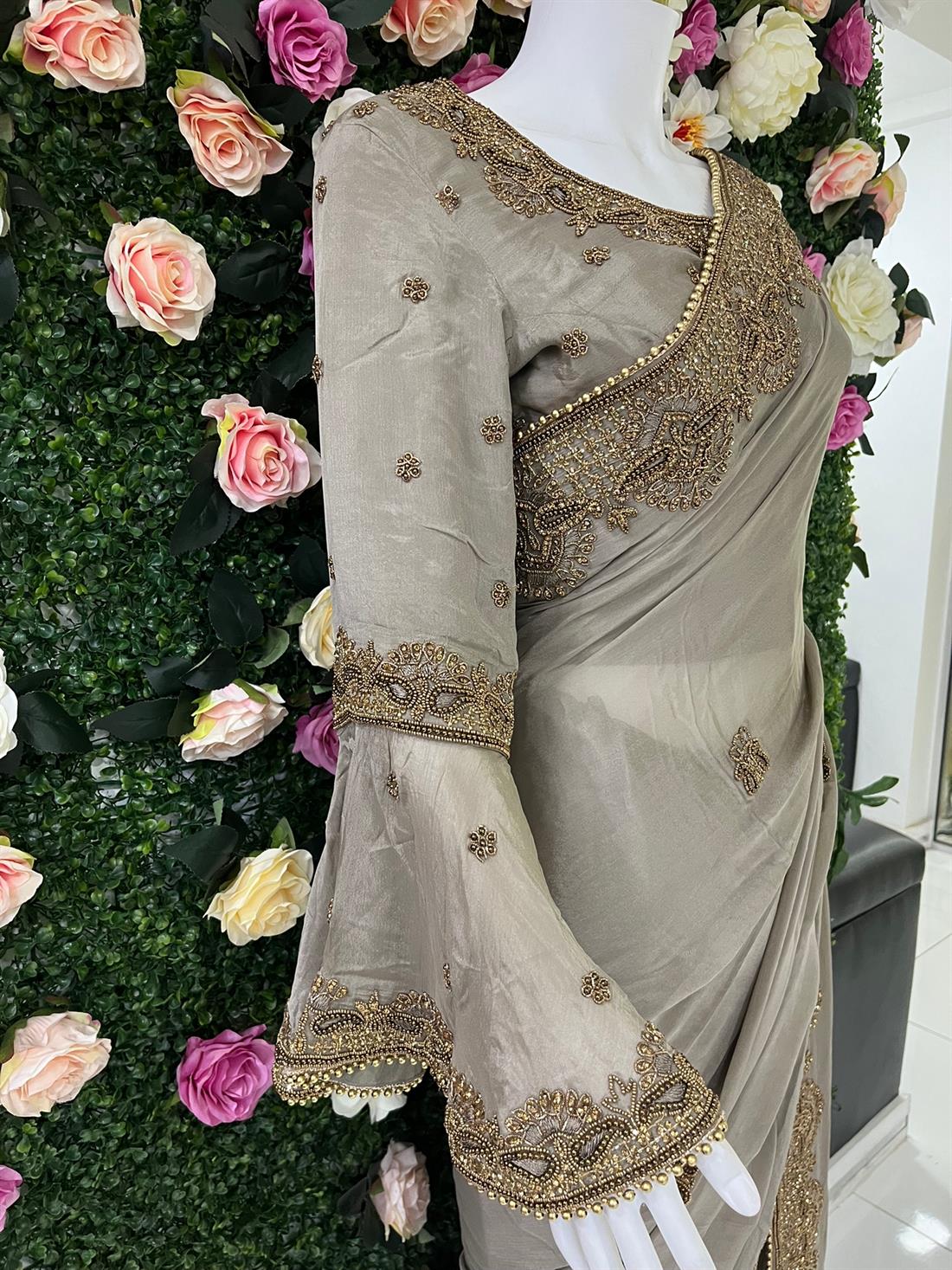Antique Stone Work Sarees