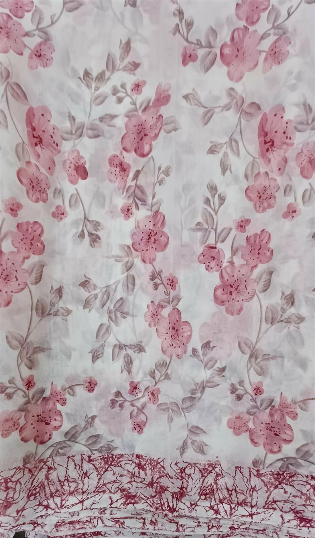 White & Pink Georgette Sarees