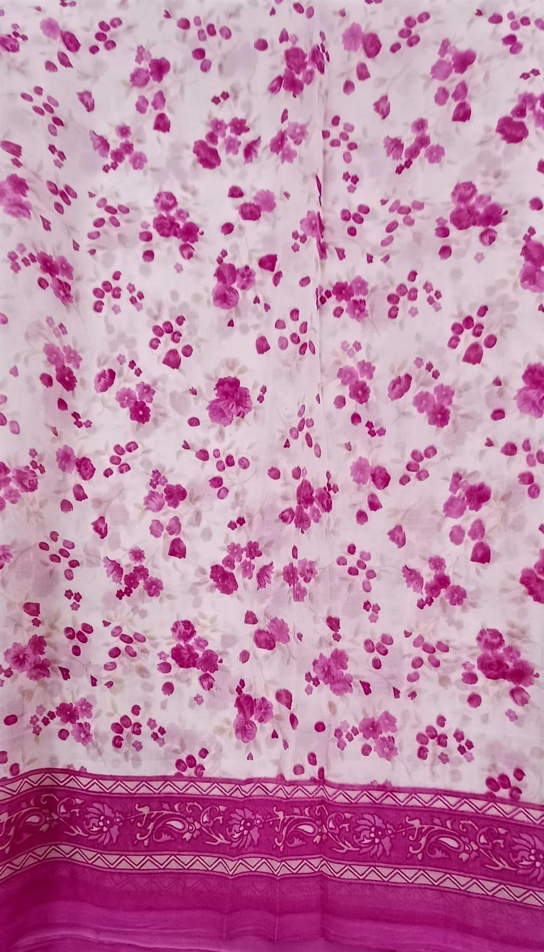 White & Pink Georgette Sarees