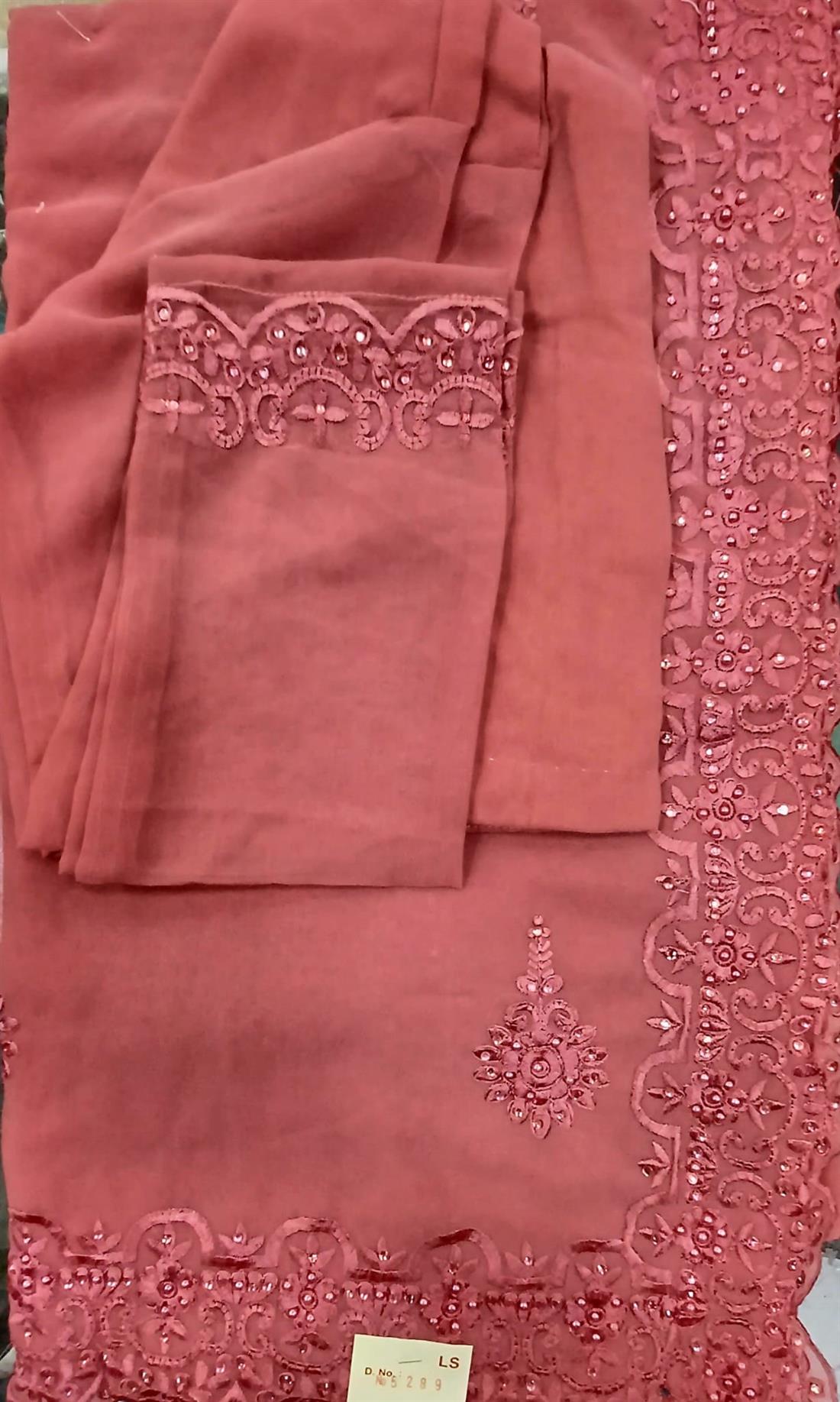 Peach Pink Georgette Sarees