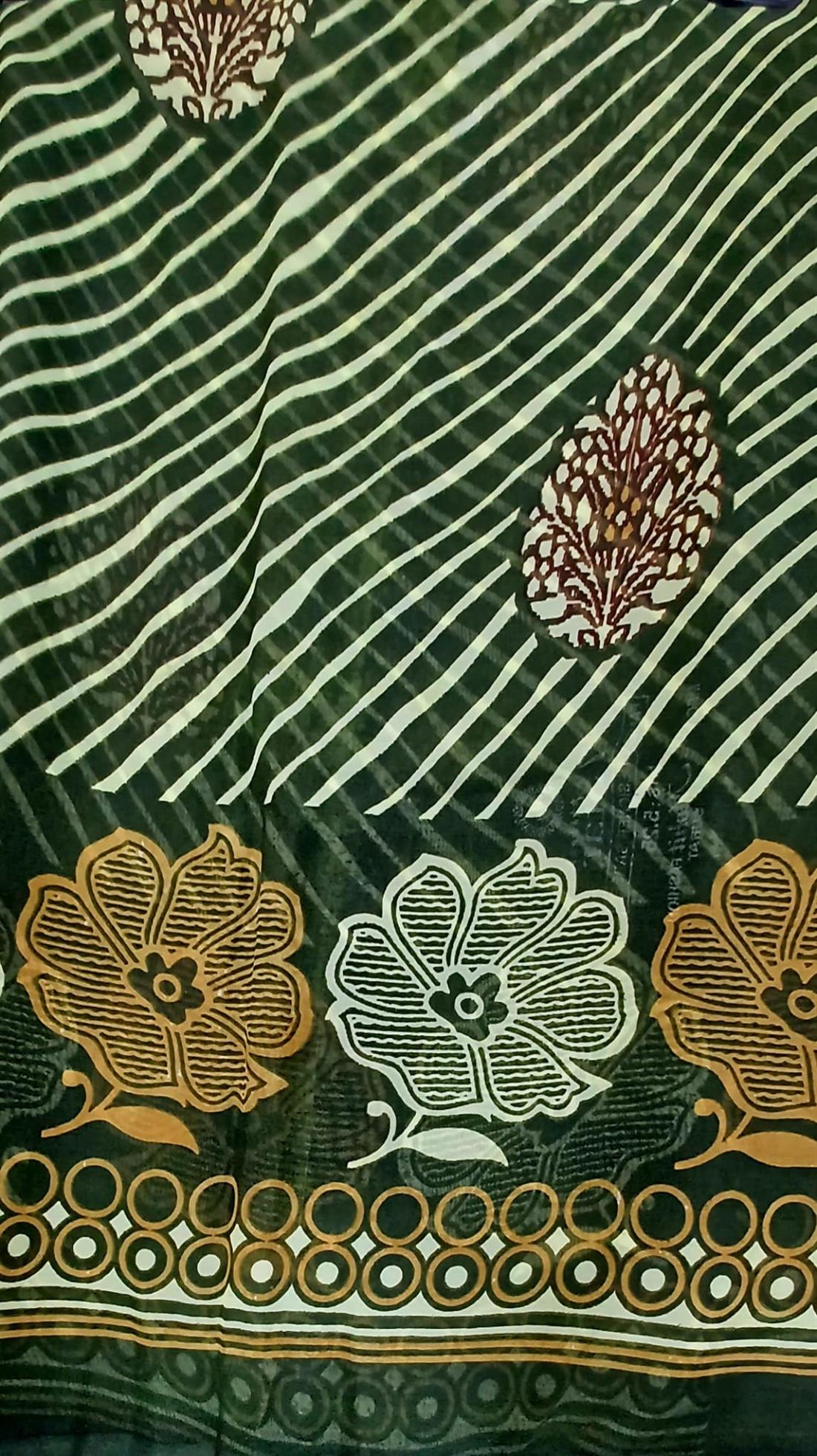 Dark Green Georgette Saree.