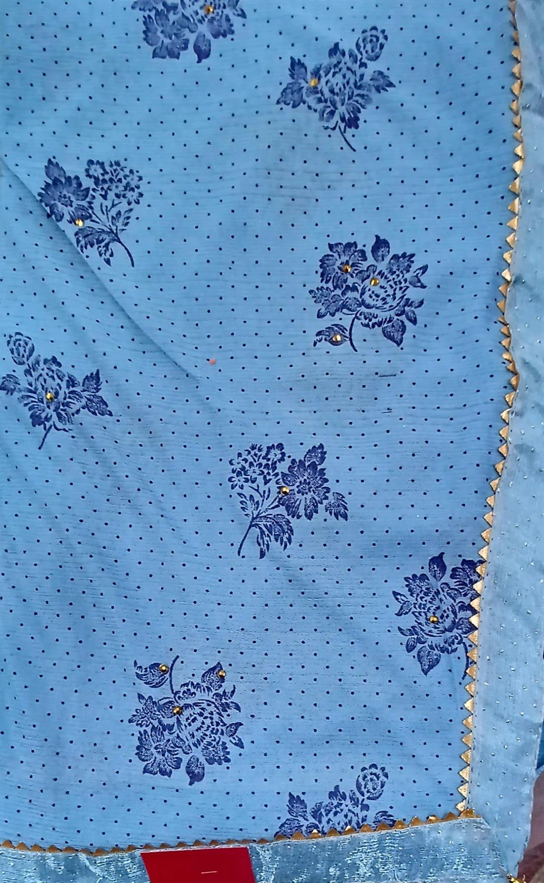Blue Chiffon Saree.