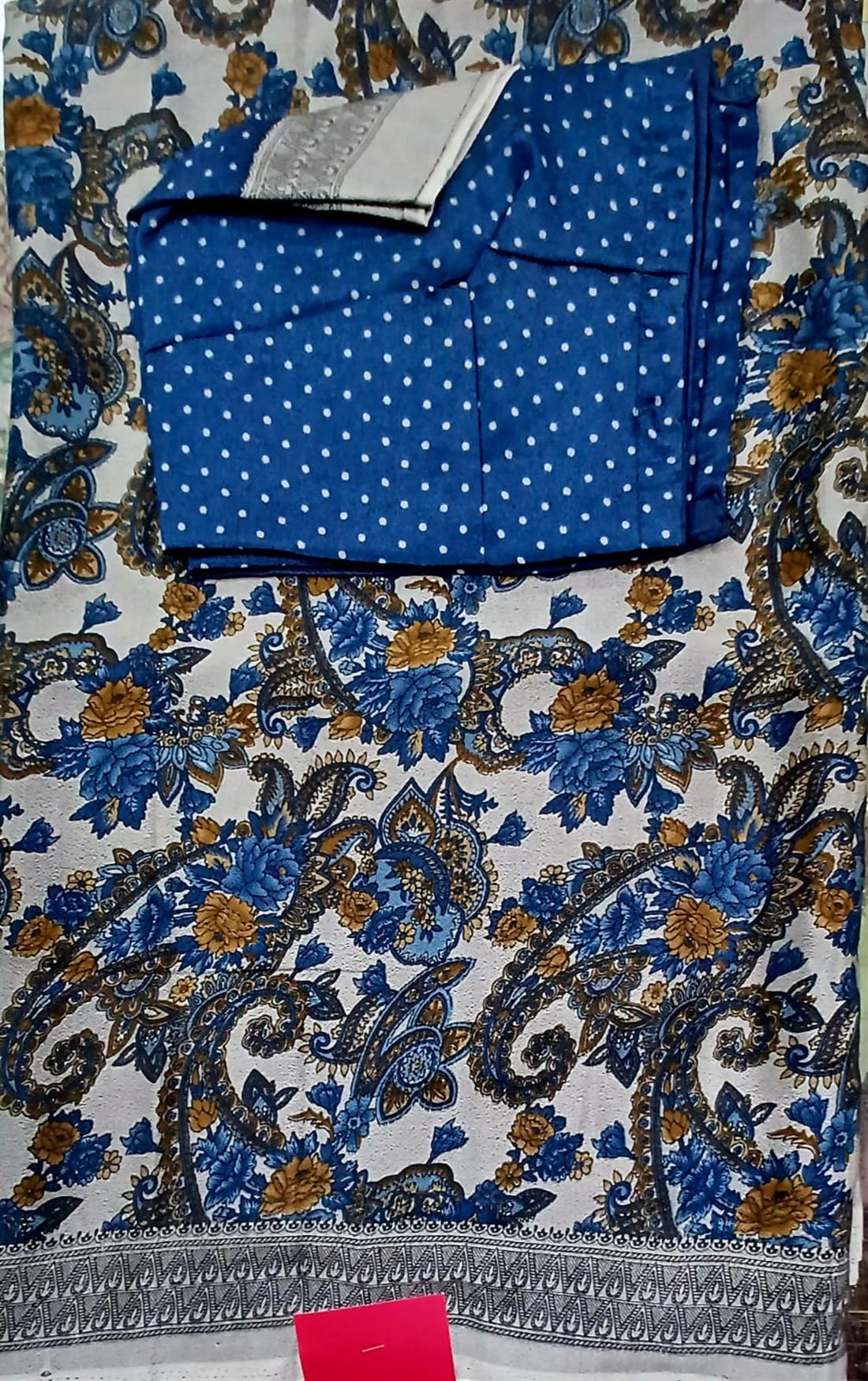 Blue Digital Printed Silk Saree.