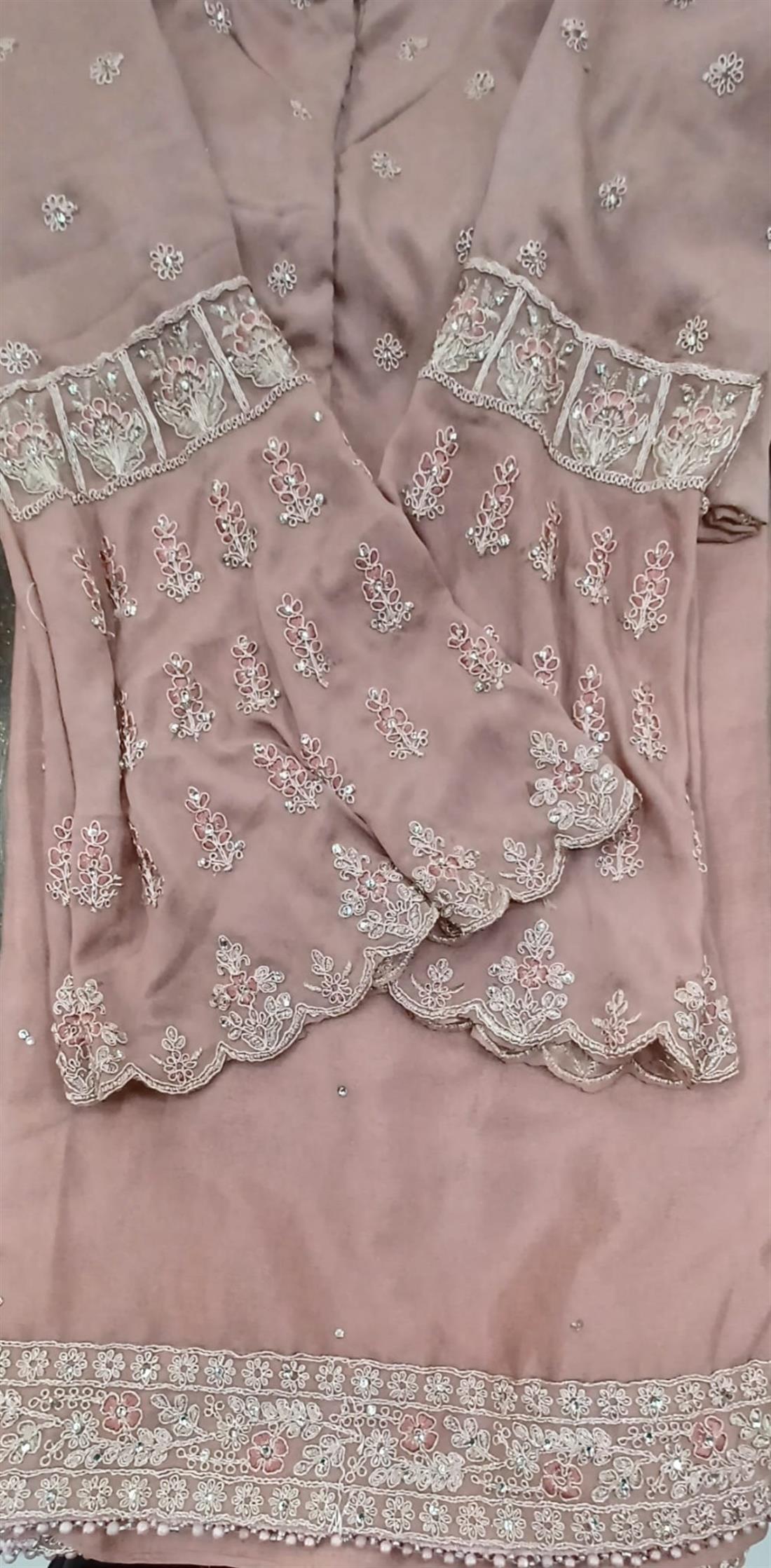 Dusky Pink Shamo Silk Saree.