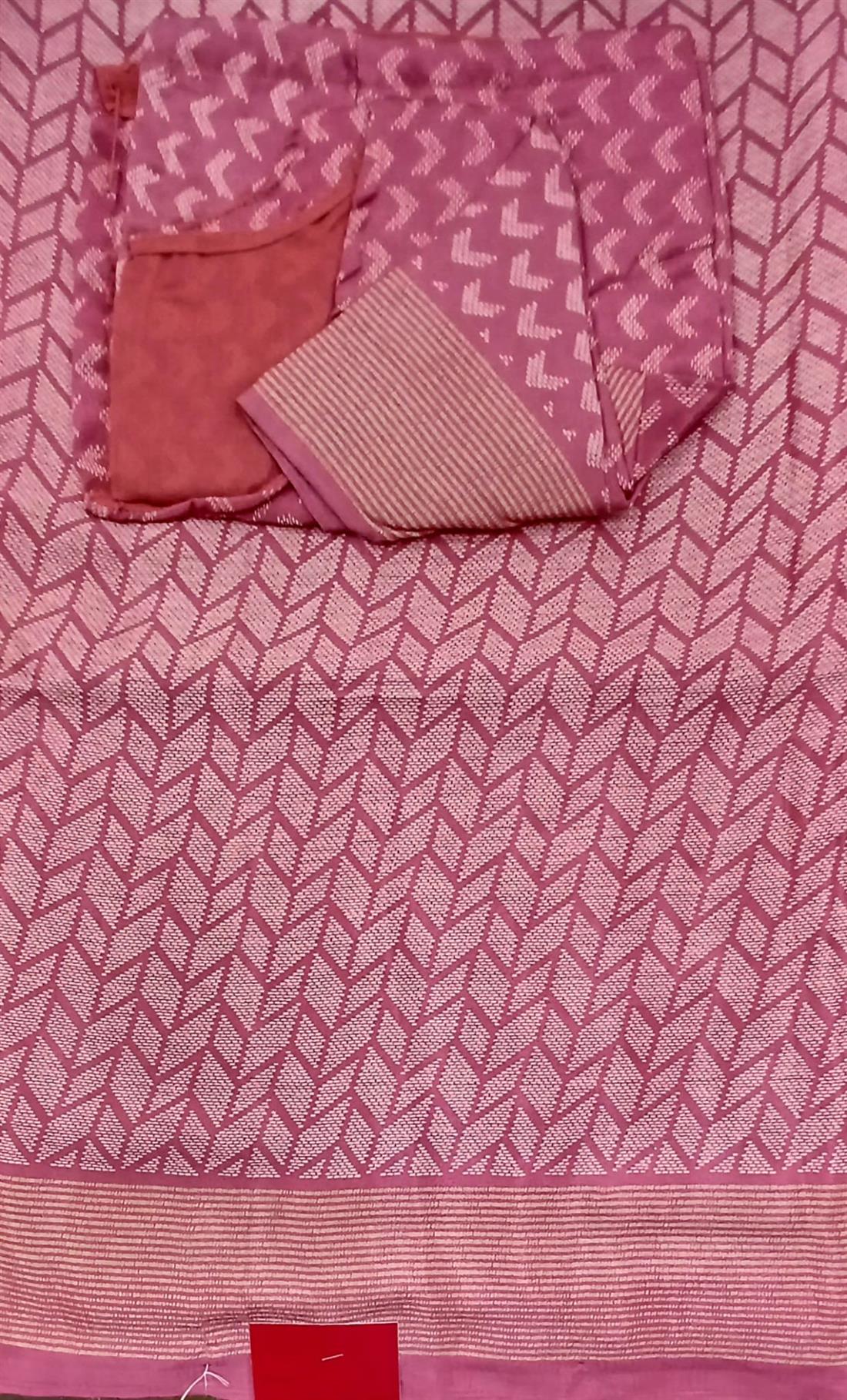 Pink Digital Printed Silk Saree.