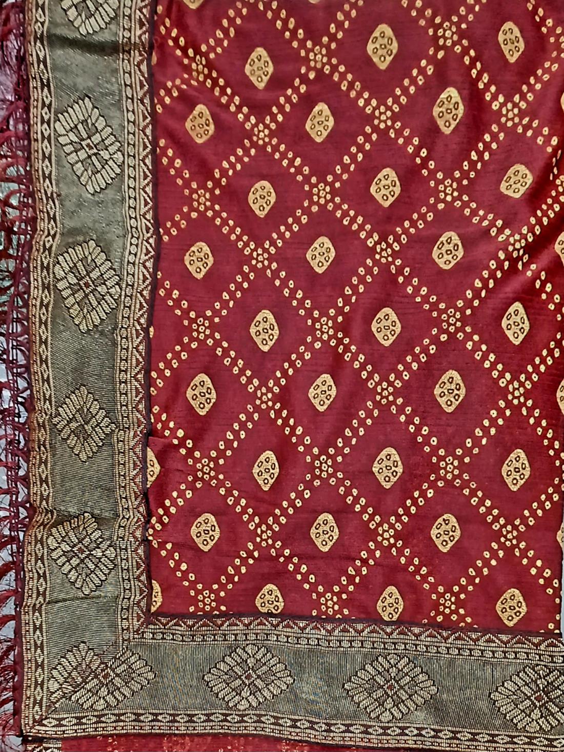 Maroon Chiffon Saree.