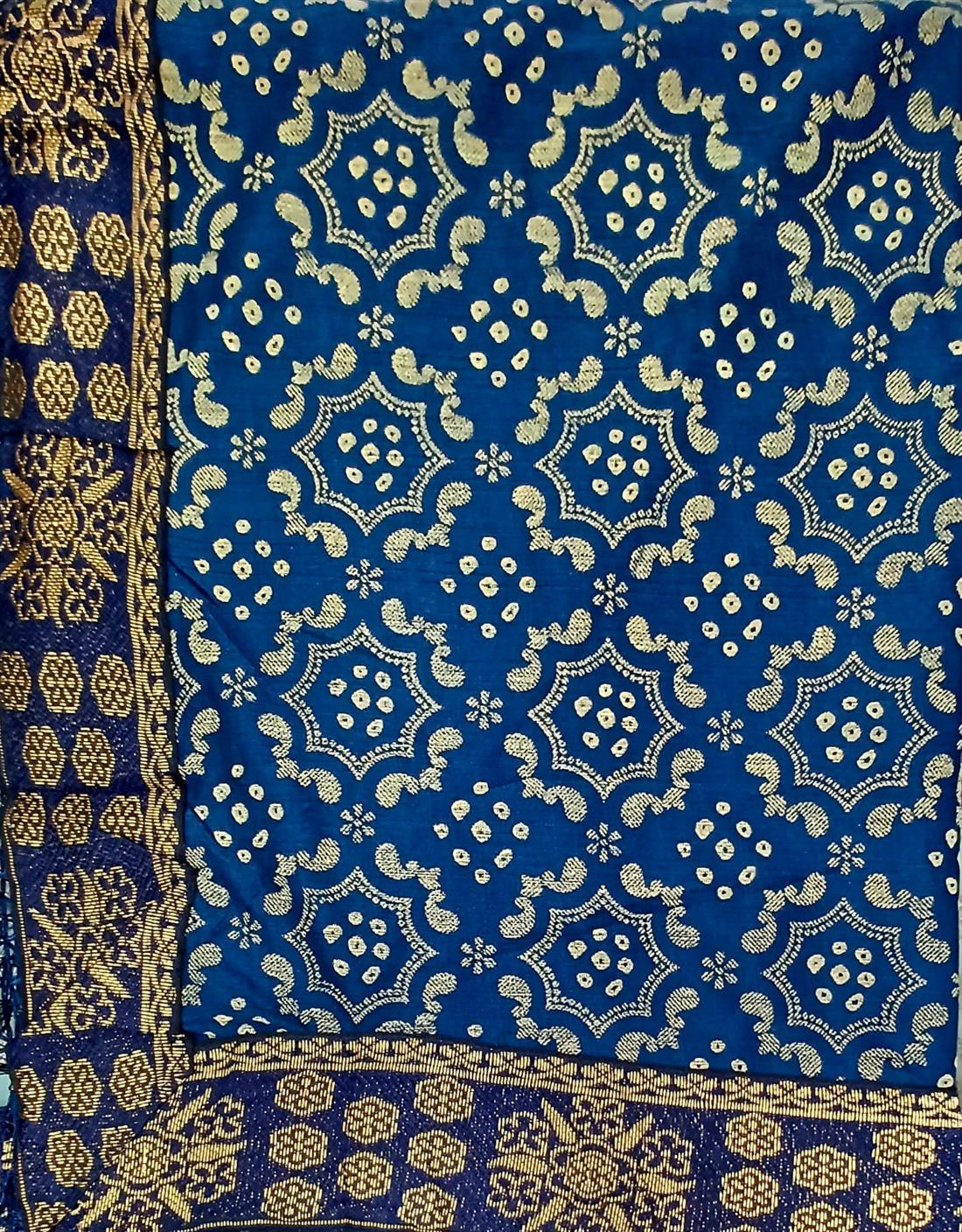 Blue Raw Silk Saree.